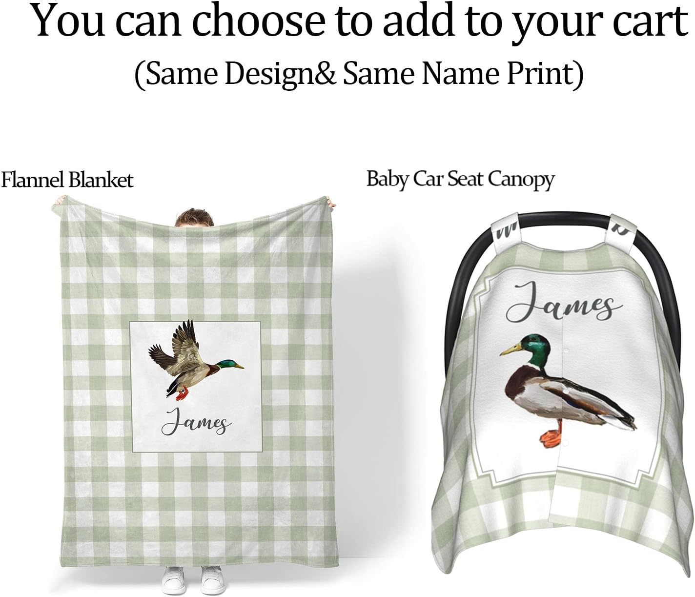Custom Wild Ducks Diaper Bag for Women, Personalized Name Multifunction Nylon Nursing Mommy Daypack with Large Capacity for Travel, Birthday Mother Gift