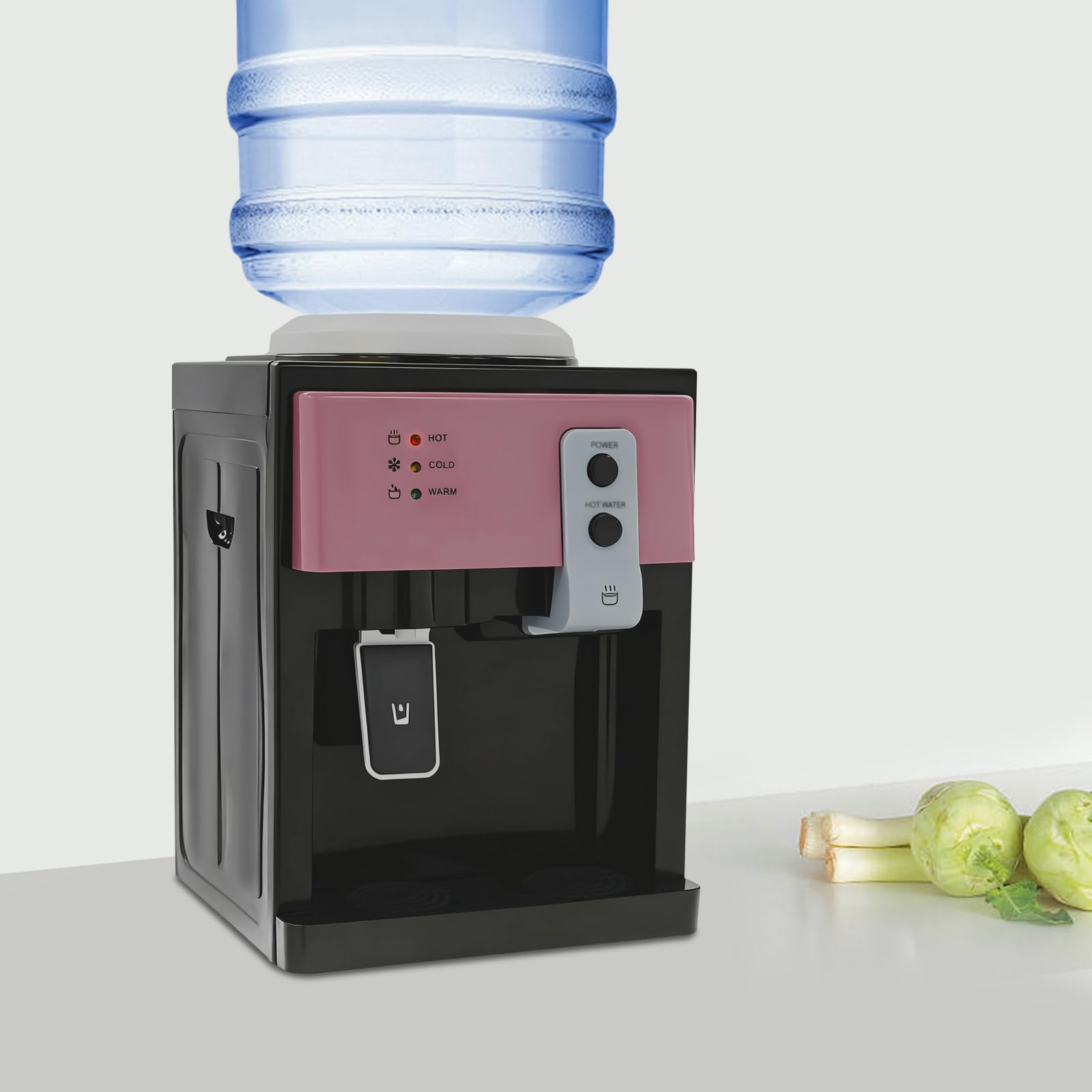 Dispenser di acqua elettrica da 5 l, per acqua calda e fredda, con vassoio di raccolta dell'acqua rimovibile e maniglia per il trasporto, per scrivanie, comodini, tavolini, casa e ufficio