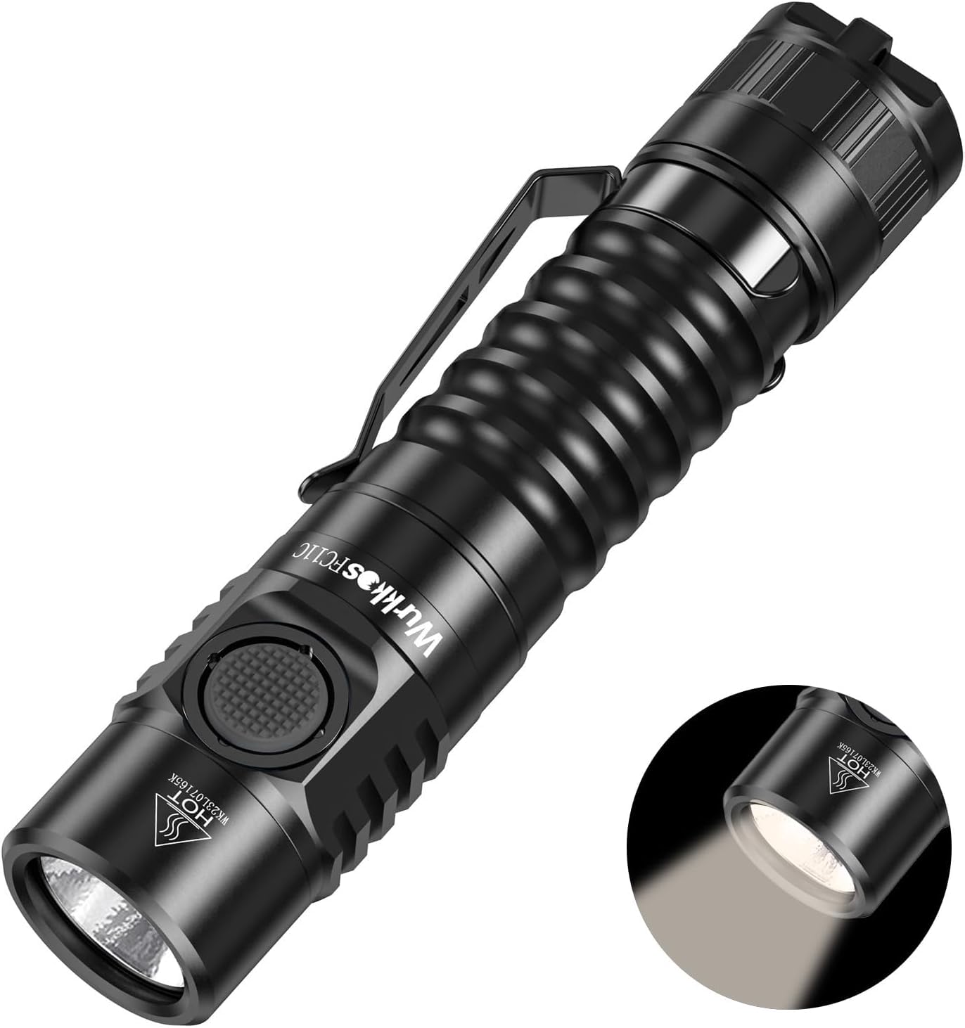 Wurkkos FC11 EDC Flashlight 1300Lumen Rechargeable Small Powerful Flashlight 90CRI Max,4000K Warm White,IP67, Magnetic Tailcap, Great for Dog Walking Camping Emergency