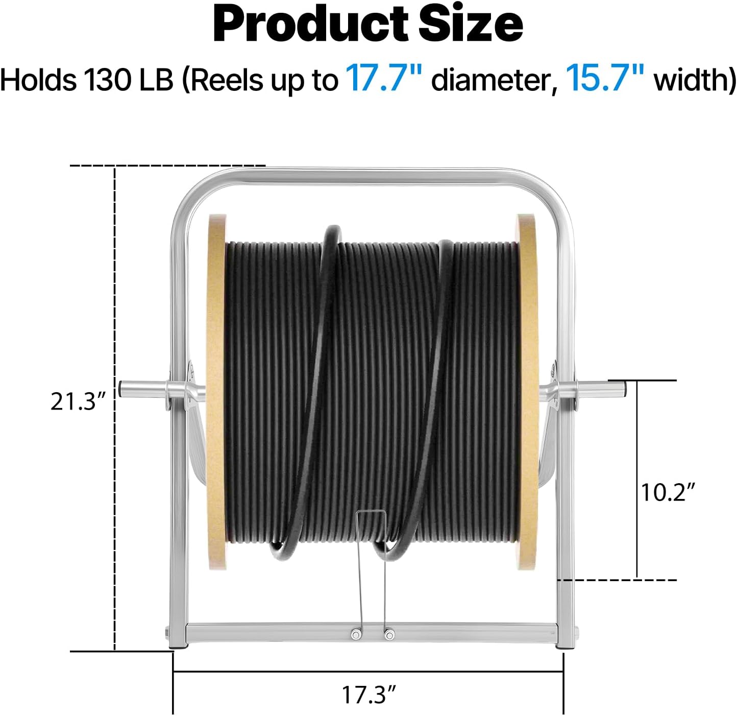 Industrial Steel Cable Reel Holder, Heavy-Duty Spool Rack Dispenser for Wire & Cable Reels, 16 x 20 Inch Single Axle Caddy for Commercial Use & DIY Use(2 Pack)