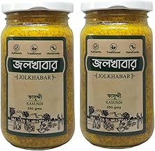JOLKHABAR | Kasundi 500gm Pack - Original Bengali Kashundi - Bengali Mustard Sauce - Authentic Traditional Handmade - Bangali Kasondi - Grandmother's Recipe - 500gms (250 gms each - Pack of 2)