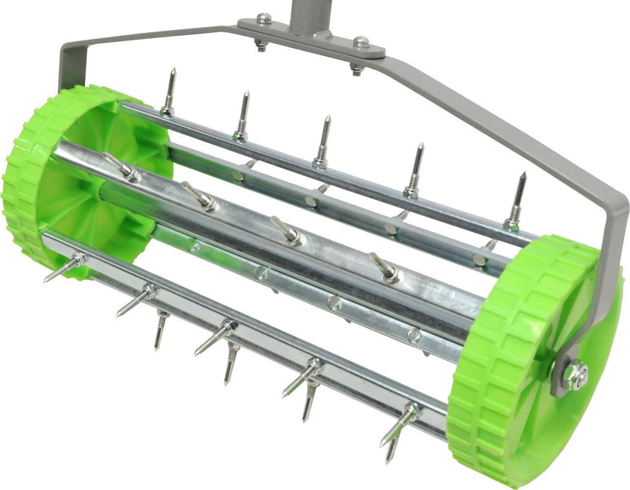 BASS POLSKA Aerifizierer, Manueller Rasenlüfter Handbelüfter Robust für dicken Grass Rasenbelüftung Wurzelsystem Dreiteilige Klappbare Griffange Ränder 27 Dornen Breite 120 mm