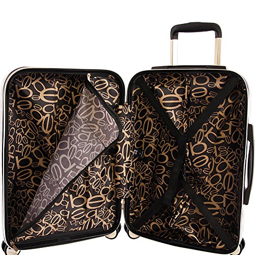 BEBE Women's Adriana 21" Hardside Carry-on Spinner Luggage,Telescoping Handles, Leopard, One Size2