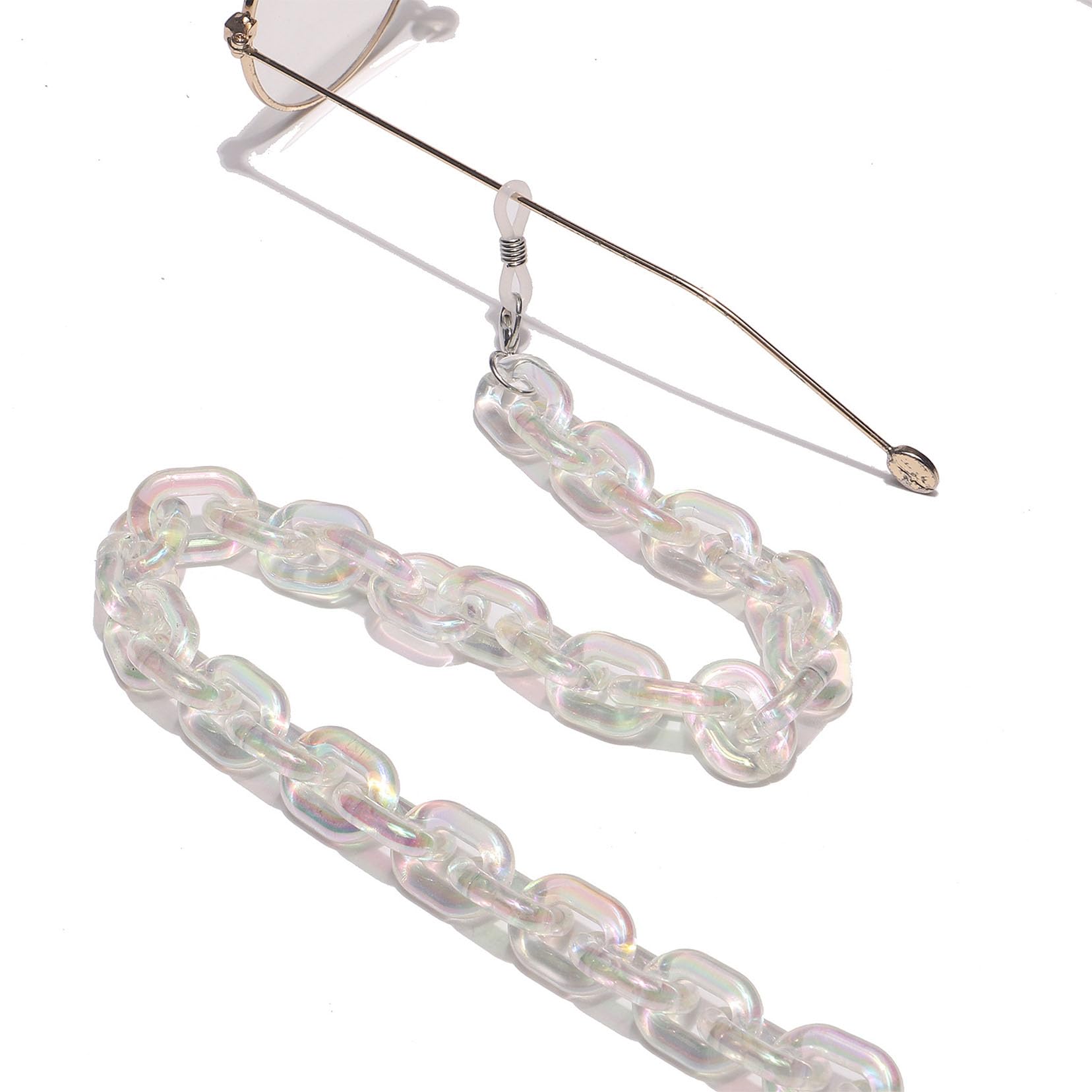 Lunettes Transparentes Chaîne Acrylique 70cm Lunettes De Soleil avec Clip Lanière Lunettes Anti - Perte Lanière Lunettes Accessoires Bijoux Transparent