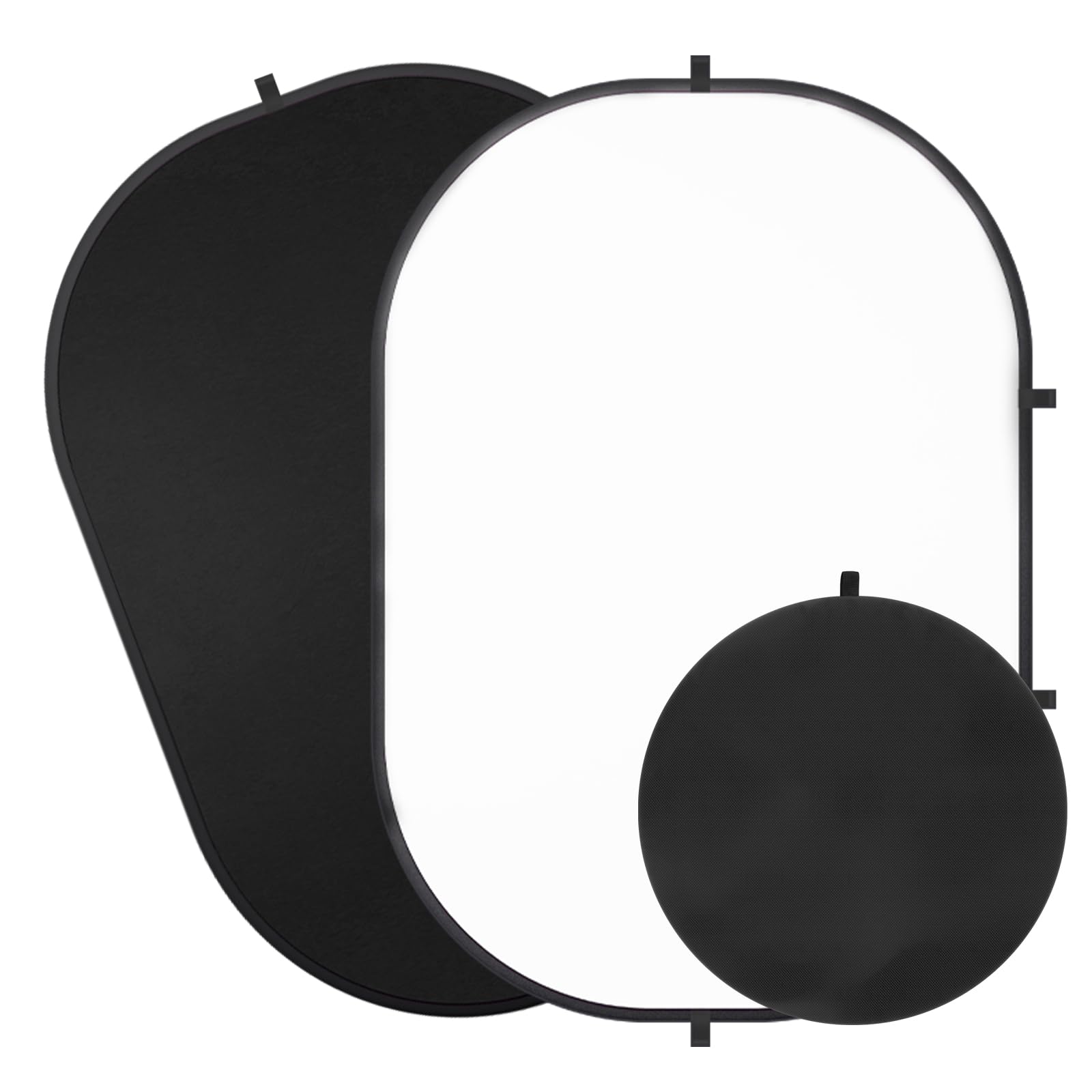 Toile de fond 2 en 1 pliable et réversible pour photographie, écran blanc double face et écran noir, 1,5 x 6,1,5 m pour photographie, vidéos YouTube et diffusion en direct