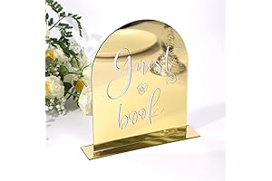 UNIQOOO Acrylic 8x10 Gold Mirror Arch Table Sign