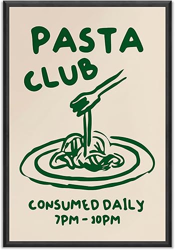 Arte de pared moderno para decoración de cocina, pasta italiana vintage, imágenes coloridas funky para restaurante, cafetería, gourmet, póster de