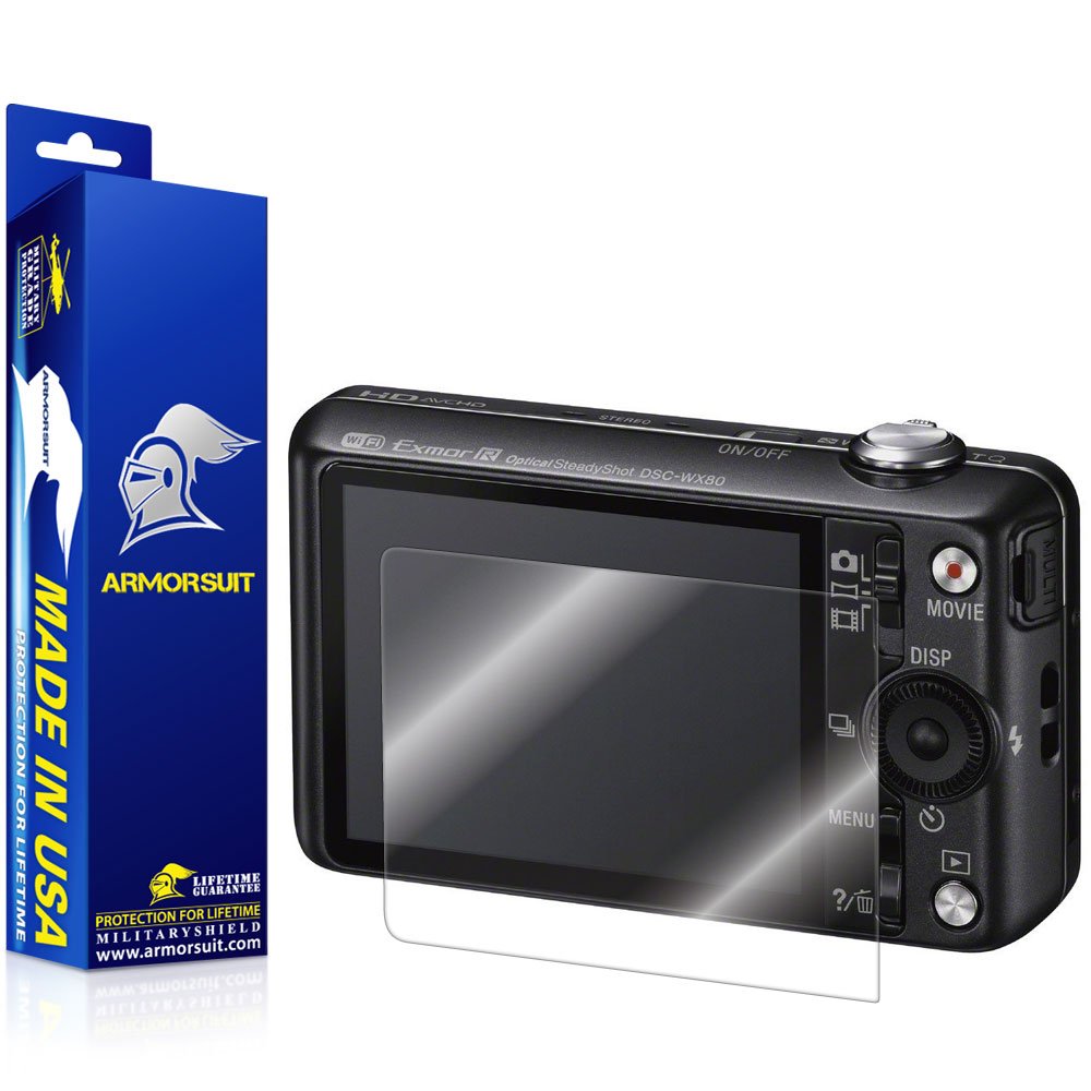 ArmorSuit Sony DSC-WX80 Screen Protector Full Coverage MilitaryShield Screen Protector For Sony DSC-WX80 - HD Clear Anti-Bubble Film