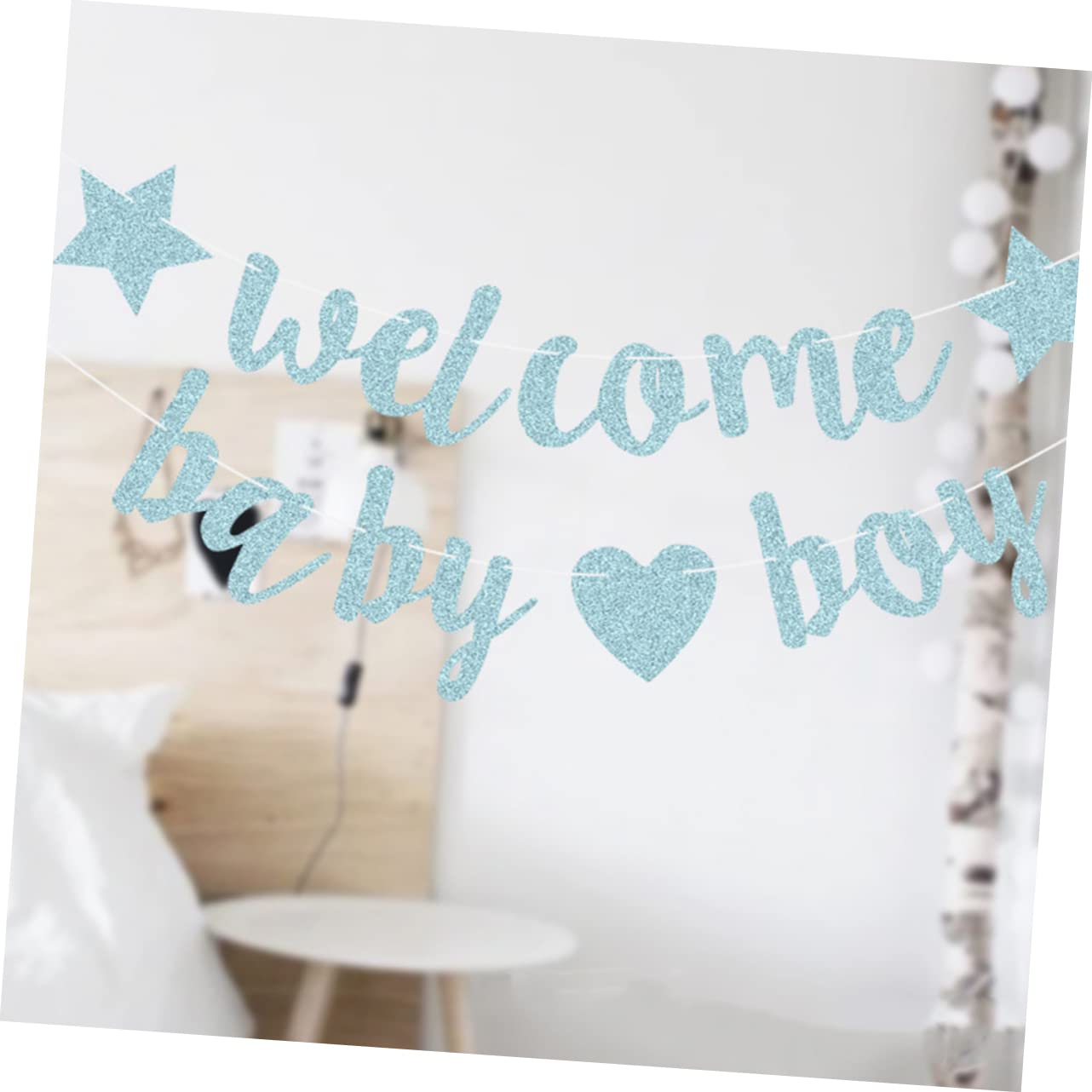 Cabilock 4 Pezzi Baby Shower Banner Gender Reveal Birthday Celebration Flag Wall Hanging Decorations
