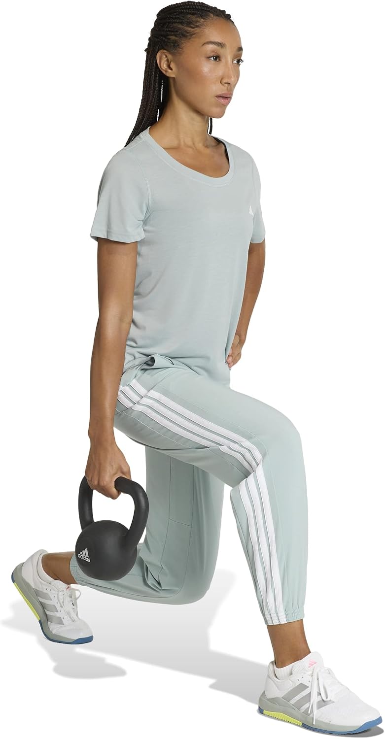 adidas Womens Workout Essentials Minimal Scoop Neck T-Shirt