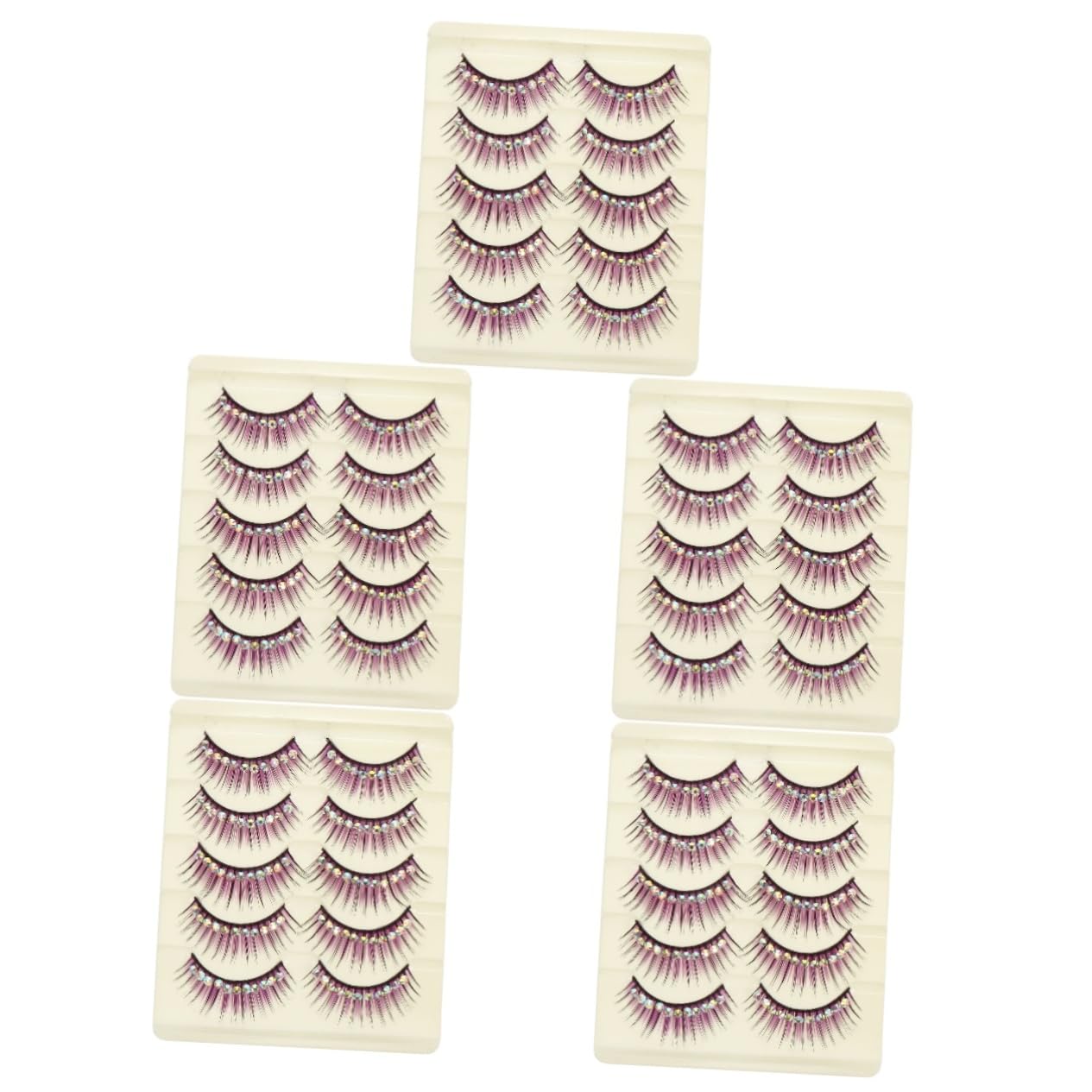 Healeved 25paia Ciglia Falsi Con Diamanti Per Danza Latina Ciglia Esagerate e Colorate Per Spettacoli e Cosplay Leggere e Confortevoli Design Curvo e Facile Da Rimuovere
