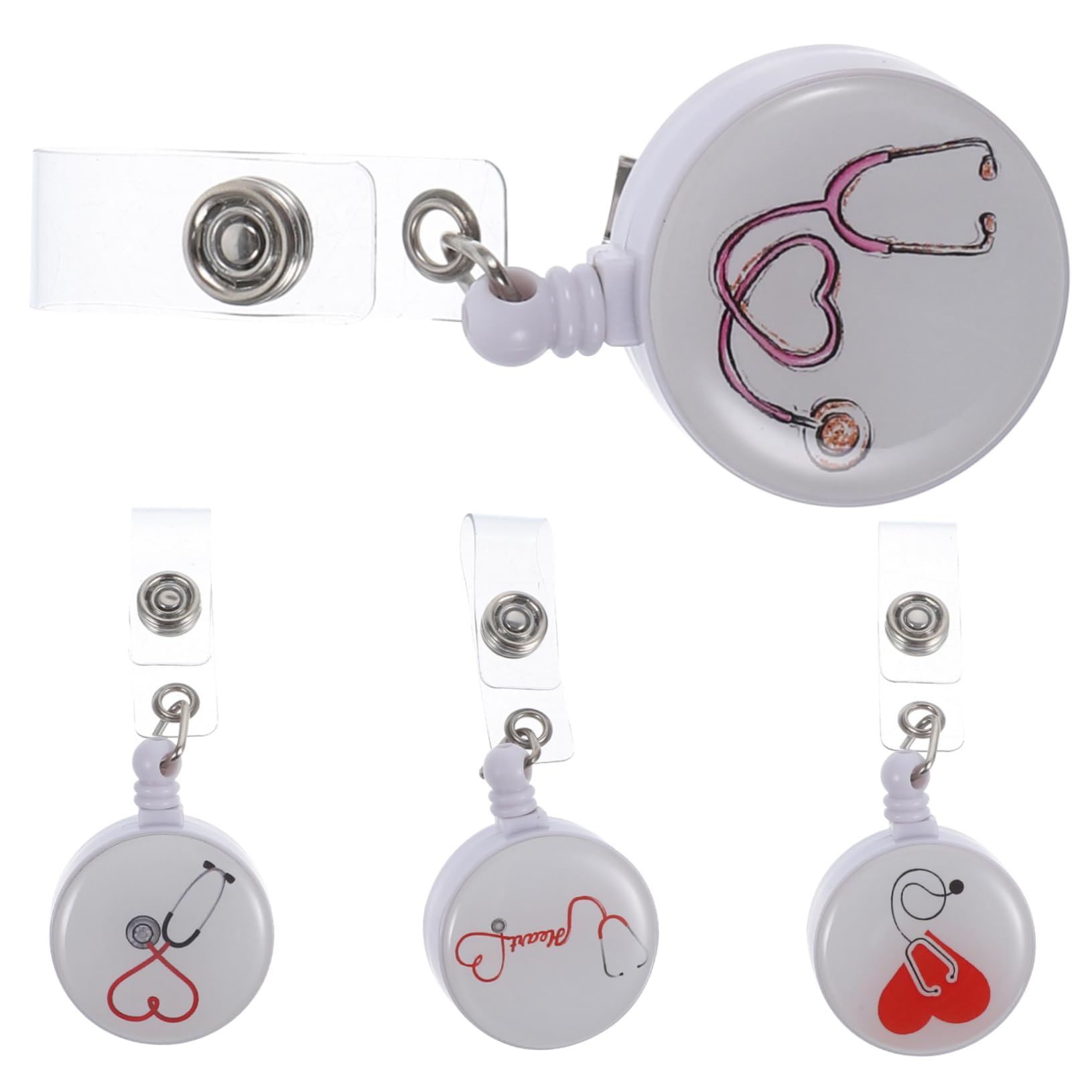 ARTIBETTER 4 Ensembles Clip Porte-badge Infirmière Clips De Bobine De Badge Étiquette De Clip De Nom Allaitement Porte-badge Avec Clip De Badge D'identification De Nom Alliage 4 Pièces * 4