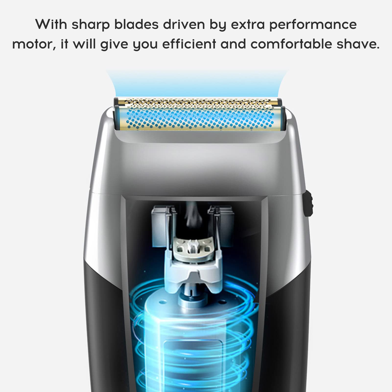Brrnoo Tagliacapelli Elettrico Uomo, Rasoio Lavabile Ricaricabile | Base di Ricarica USB, Autonomia di 60 Minuti, Batteria 800 MAh, Testina Regolabile per Viso e Collo