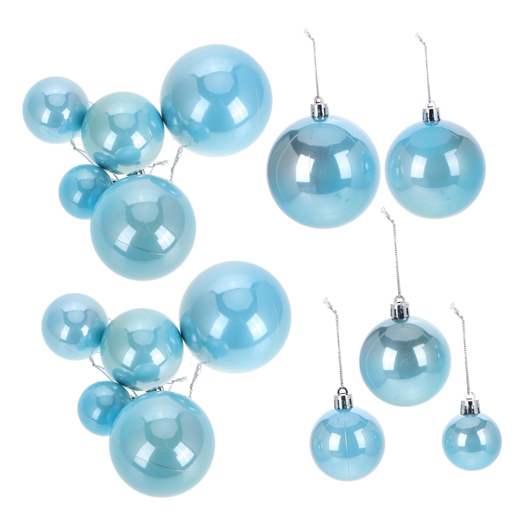 37 Stück Blauer, Bruchsicherer Weihnachtskugeln aus Kunststoff