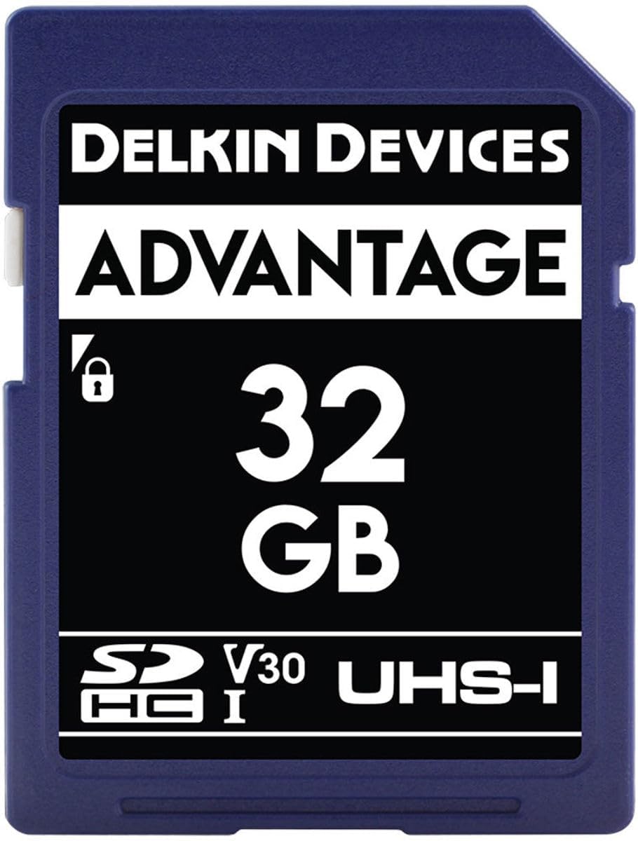Delkin Devices 32GB Advantage SDHC Memory Card UHS-I (U3/V30) - High Speed SD Card 32GB for Cameras | Memory Cards for Cameras with 4K UHD, Full HD, Shock/Water/X-Ray Proof