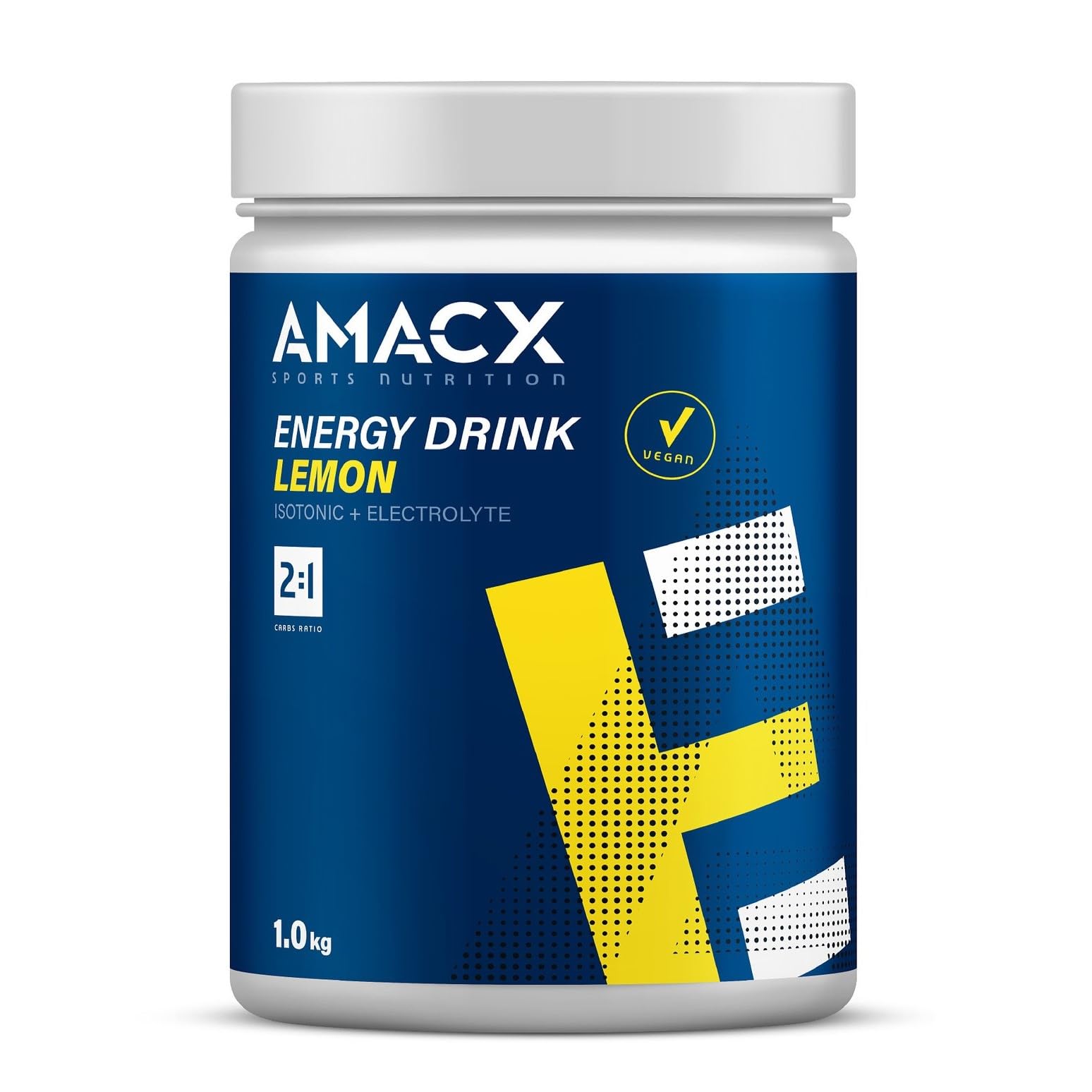 AMACX Energy Drink Pulver für Ausdauersportler, Isotonisches Sport Getränkepulver + Electrolytes – 1kg – Elektrolyte, Glukose und Fruktose, Iso Drink ohne künstliche Zusatzstoffe – Zitrone