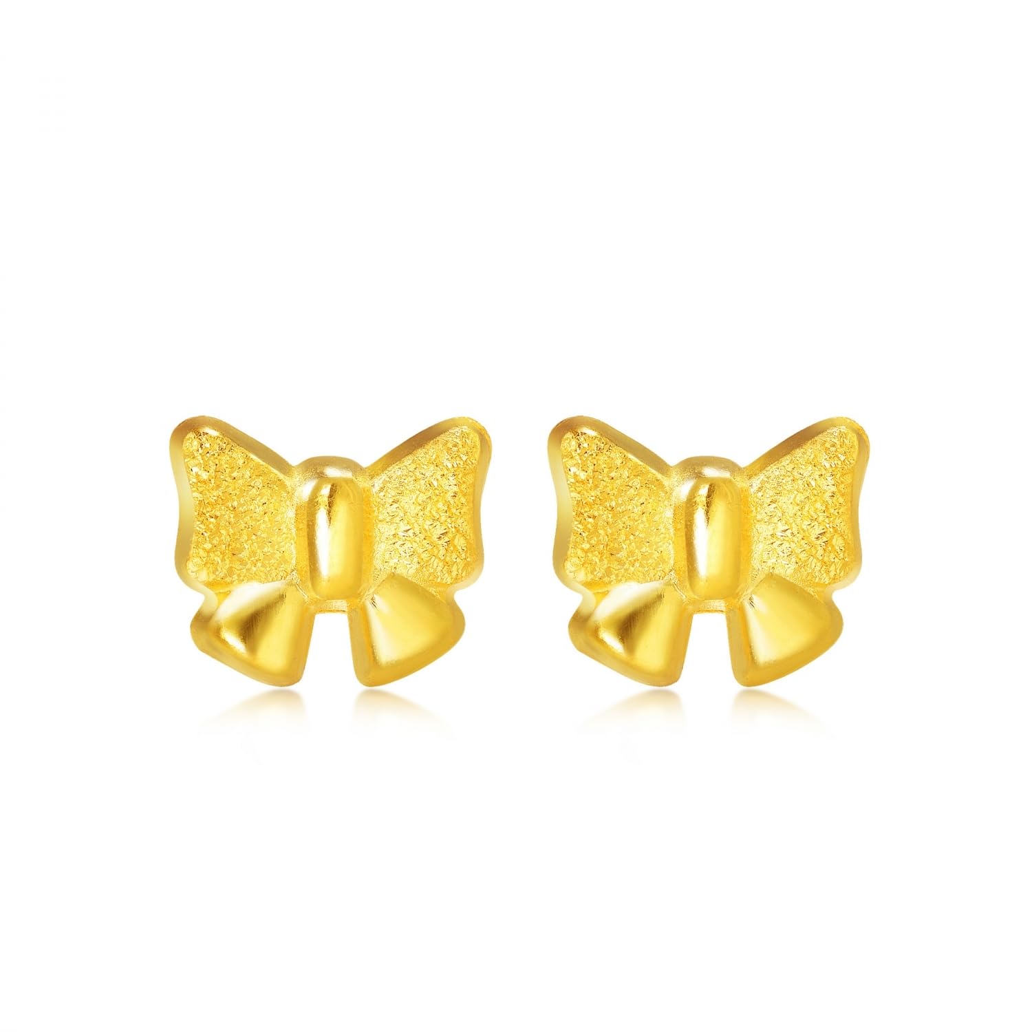 CHOW SANG SANG 999.9 24K Gold Essence Butterfly Stud Earrings for Women 68739E