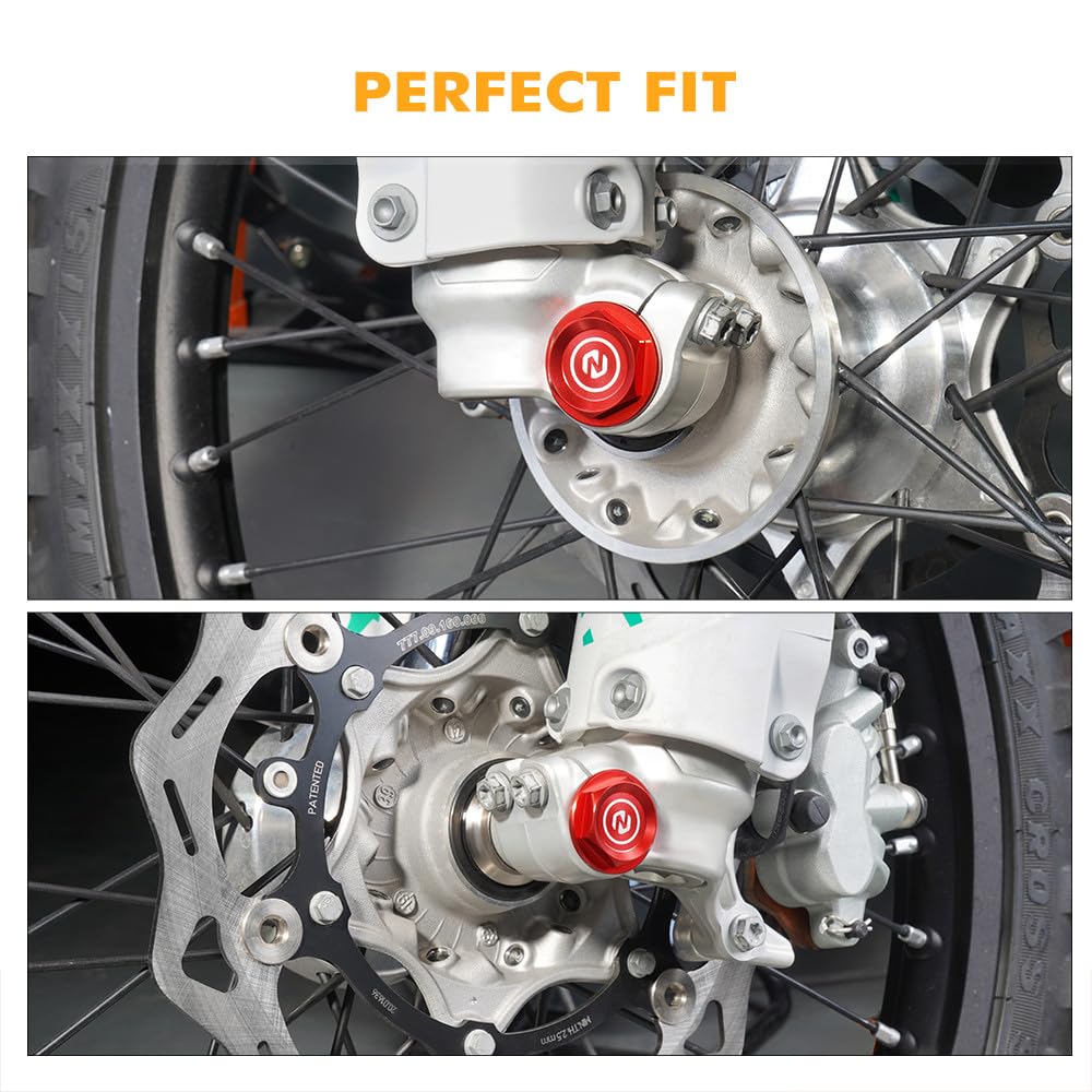 NICECNC Red 1 Pair Front Axle Nuts Compatible with Beta RR 125/200/250/300 2T 2013-2024 RR 350/400/450/480/498 4T 2012-2024 RR-S 350 390 430 500 4T 2021-2024 See Fitment