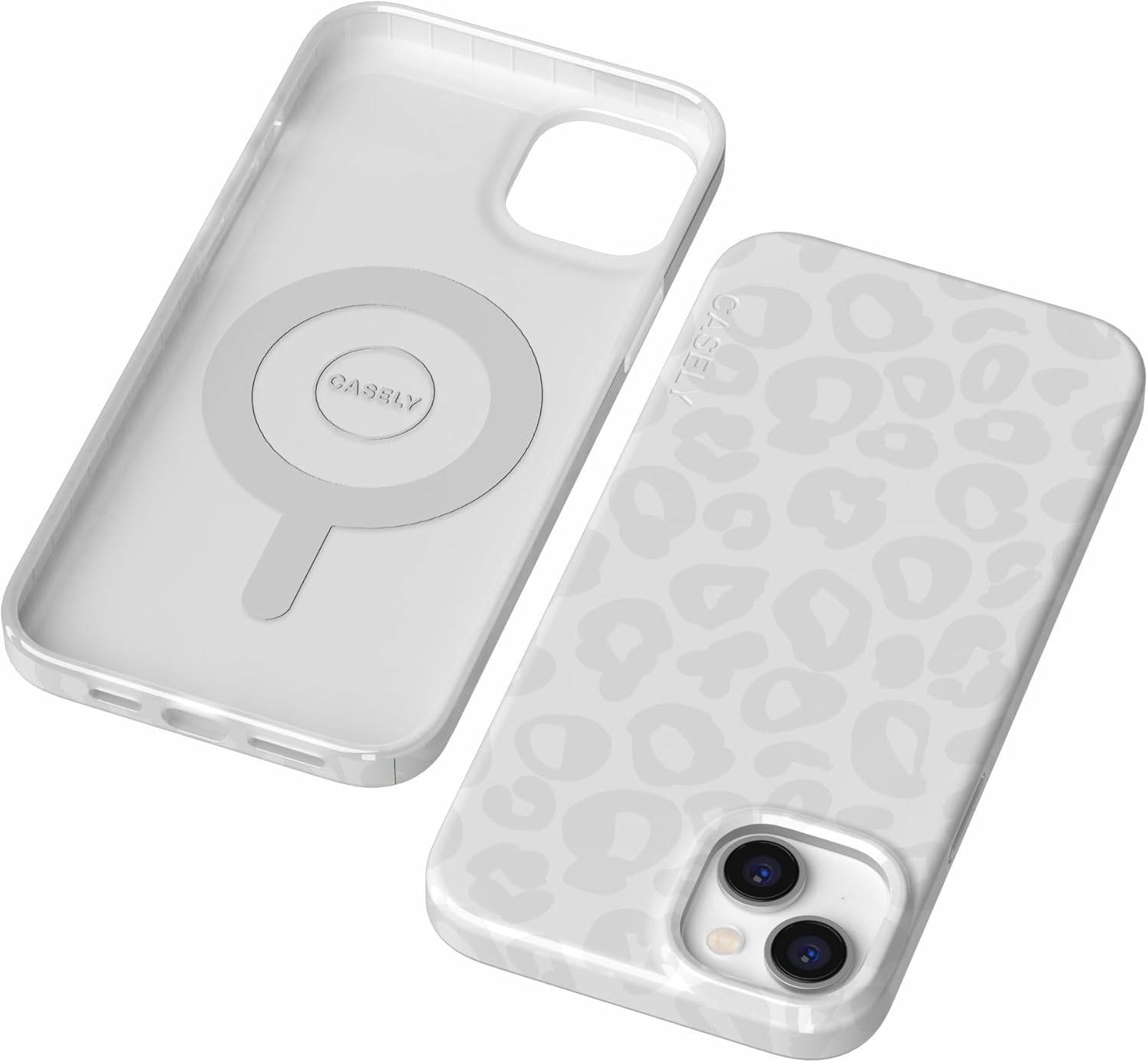 Casely iPhone 14 Case | Into the Wild | White Snow Leopard | Compatible with MagSafe | Classic Ultra Slim Design