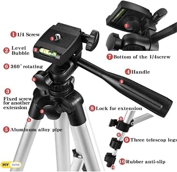 Teknosepetim Dk-3888 Kumandalı Telefon Ve Kamera Tutucu Tripod Tripot 100 Cm Youtuber Video Büyük