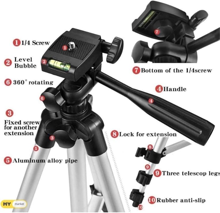 Teknosepetim Dk-3888 Kumandalı Telefon Ve Kamera Tutucu Tripod Tripot 100 Cm Youtuber Video Büyük