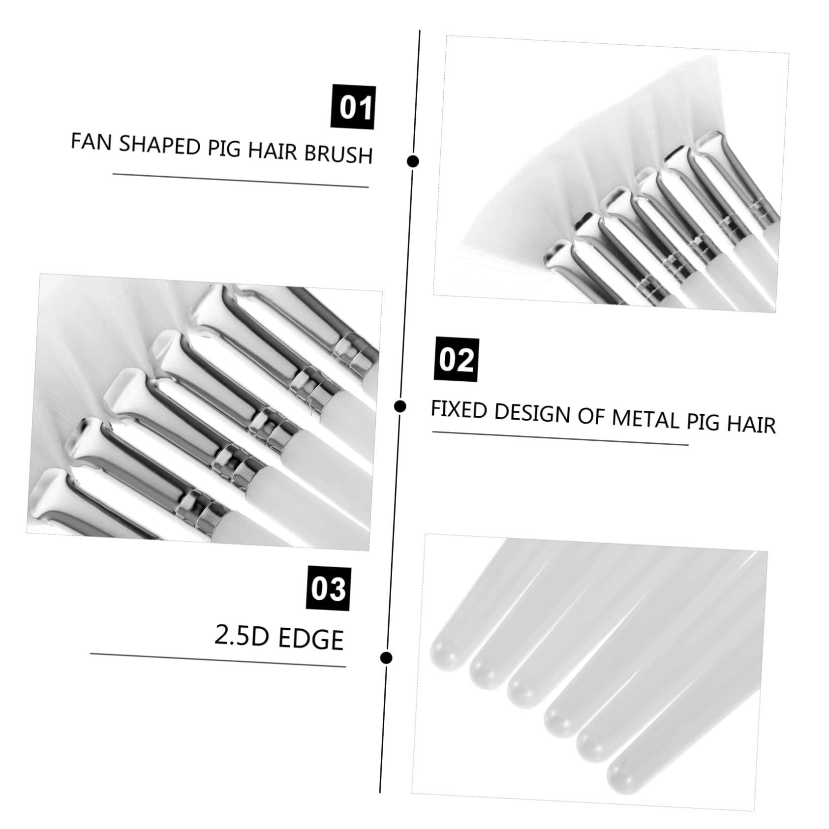 Housoutil 2sets Facial Mask Brush Beauty Brush Set Fan Makeup Acid Applicator Easy to Hold Skin-friendly 6pcs*2