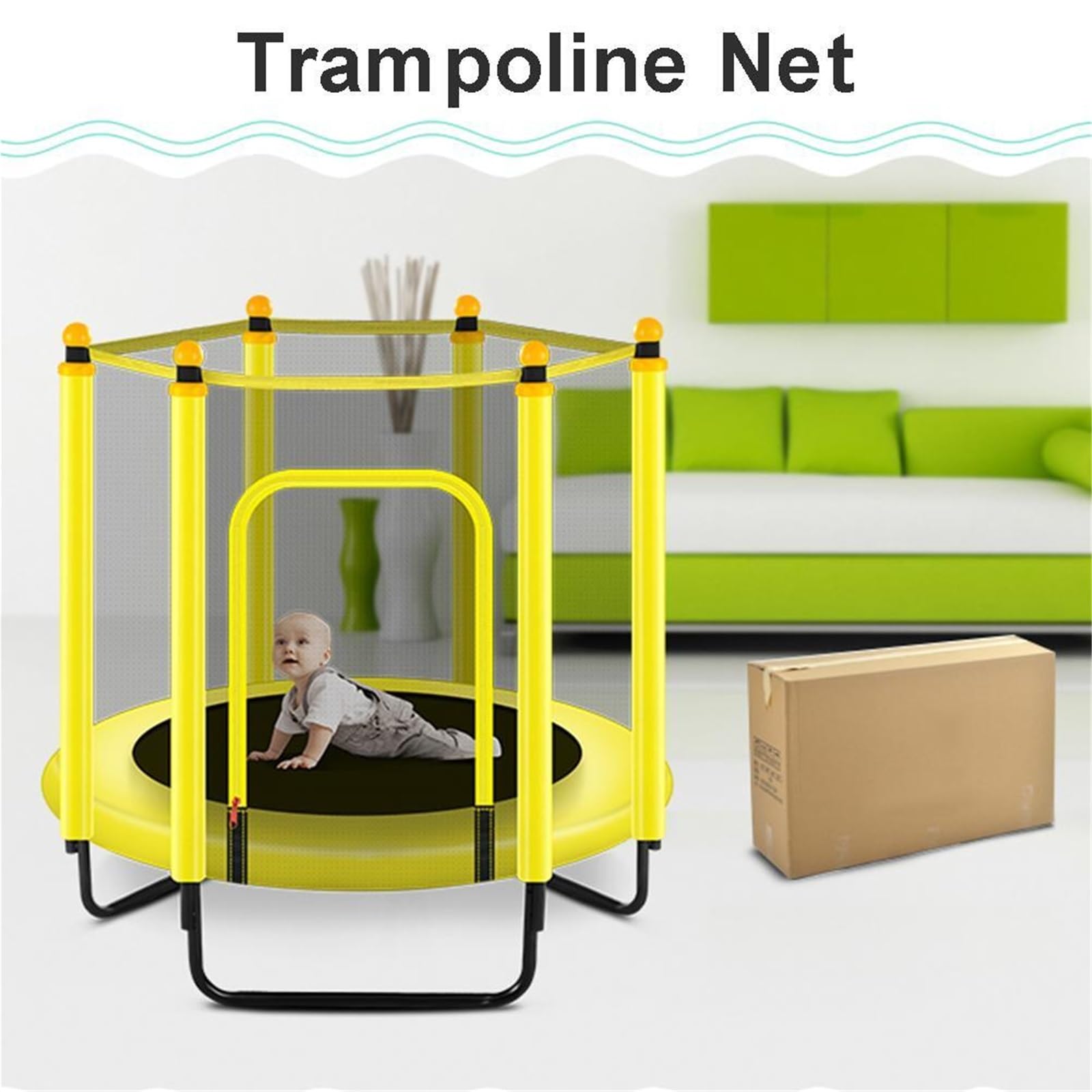 Siatka bezpieczeństwa trampoliny do 6-biegunowych trampolin ogrodowych, trwała siatka zastępcza (1,2 m/1,4 m/1,5 m) pasuje do większości modeli trampolin, zwiększona ochrona i stabilność