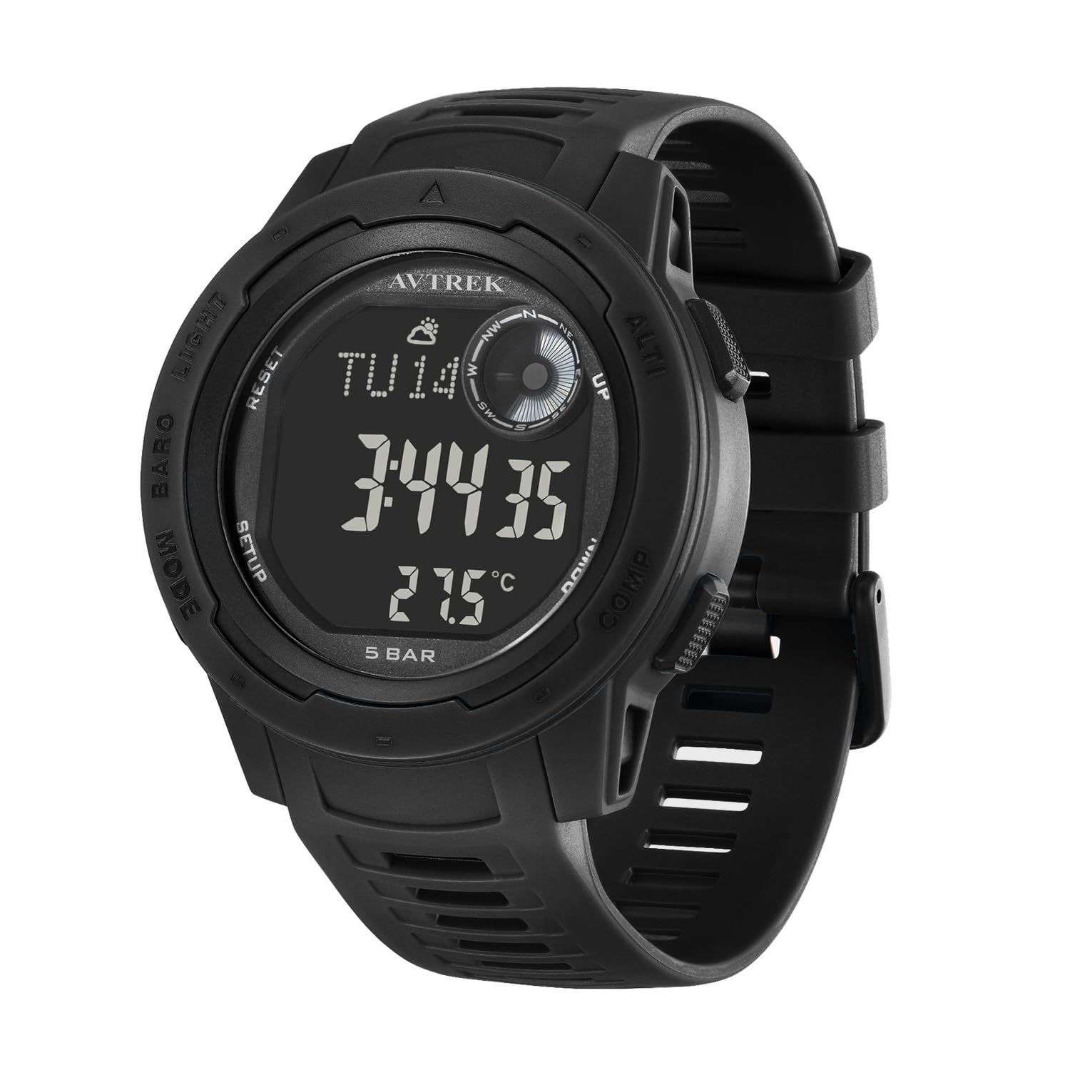 AVTREK Reloj Deportivo Digital Impermeable para Exteriores | Reloj Militar con podómetro, altímetro y brújula Hombres, Mujeres y Adolescentes