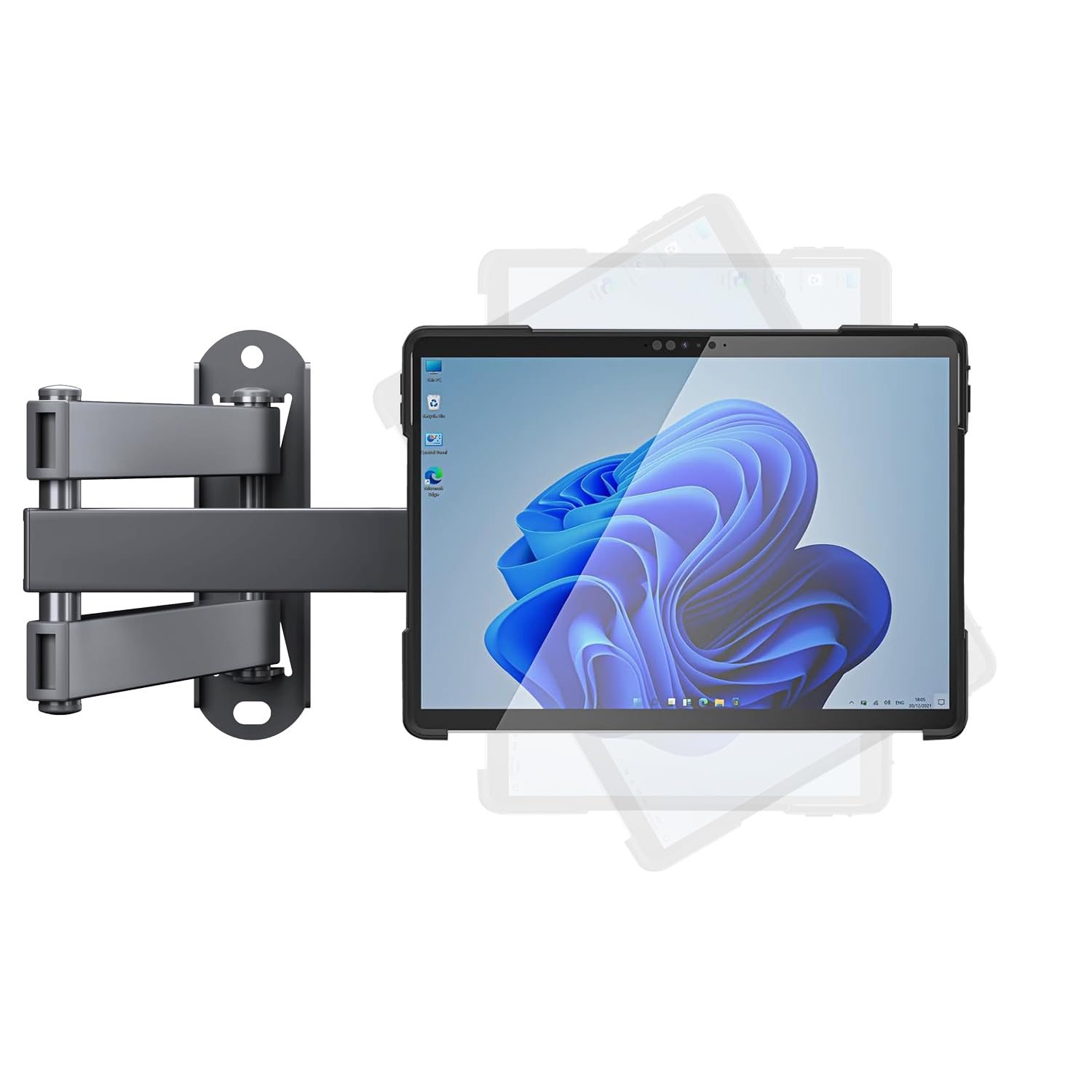 Wandhalterung kompatibel mit Microsoft Surface Pro 8 - Tablet Halterung mit Abnehmbarer Schutzhülle - mit Schwenkarm und drehbar
