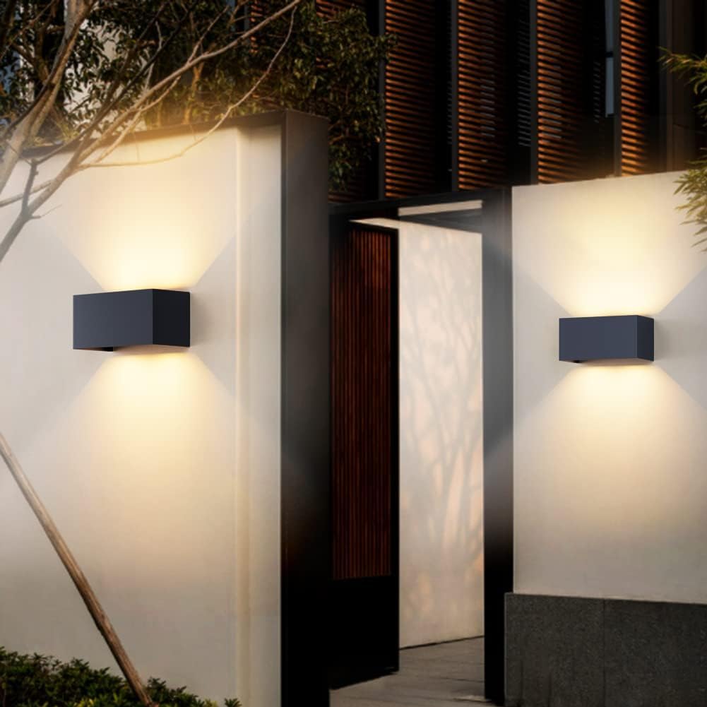 Klighten 24W Aussenlampe Außenwandleuchte mit Bewegungsmelder,2PCS Außenlampe mit bewegungsmelder Einstellbarer Lichtstrahl, Wandleuchte Warmweiß Außen/Innen für Garten/Flur/Weg,IP65,3000K,Anthrazit