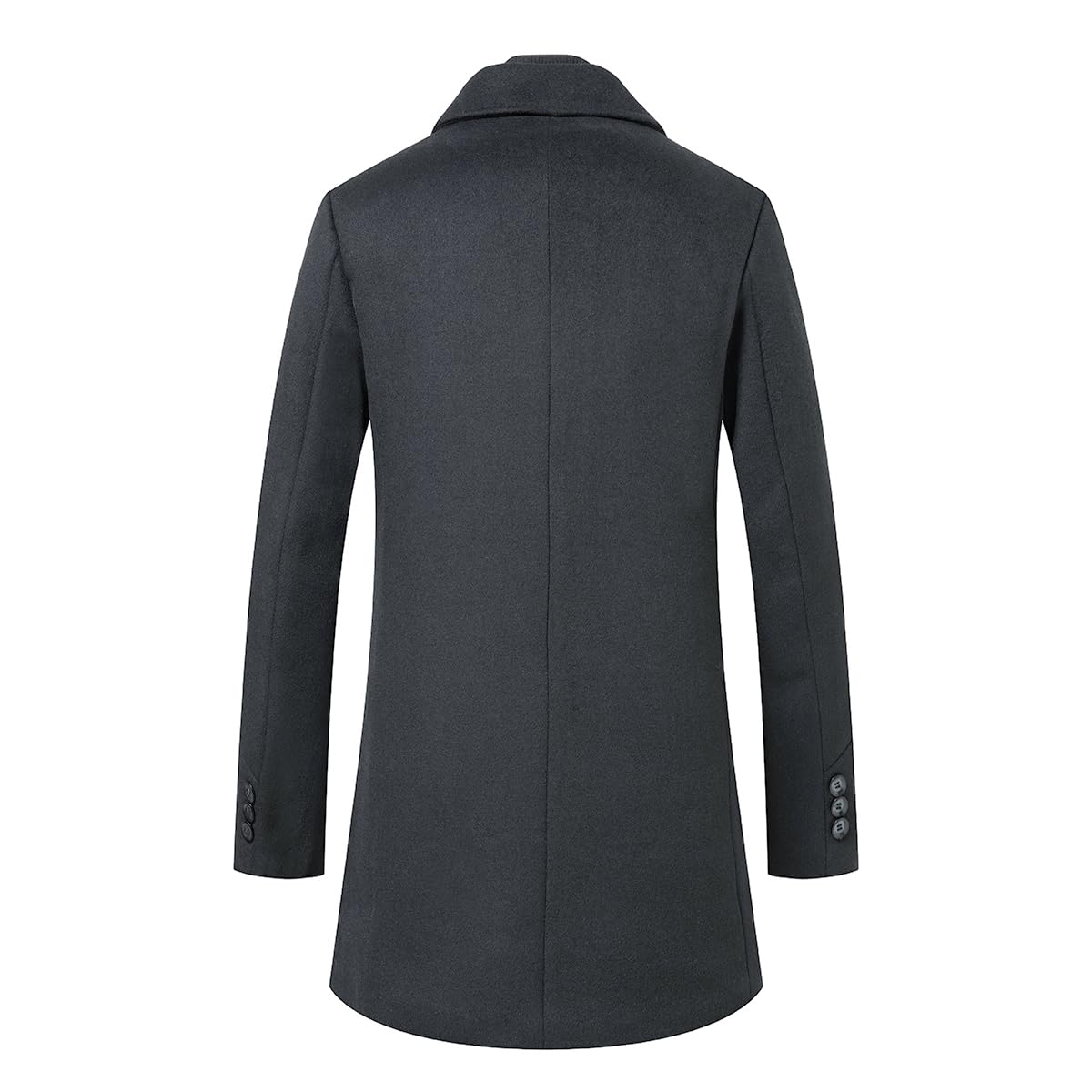 Sliktaa Cappotto di lana da uomo, spesso, lunghezza media, caldo, con protezione antivento rimovibile, colletto interno