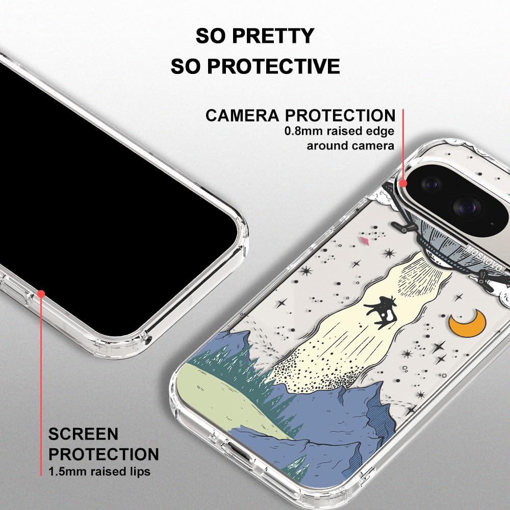 MOSNOVO Case for Google Pixel 10 & Pixel 10 Pro, [Buffertech 6.6ft Military-Grade Drop Protection] [Anti Peel Off Tech] Clear TPU Bumper Phone Case Cover Design - Cute Cherry — view 392
