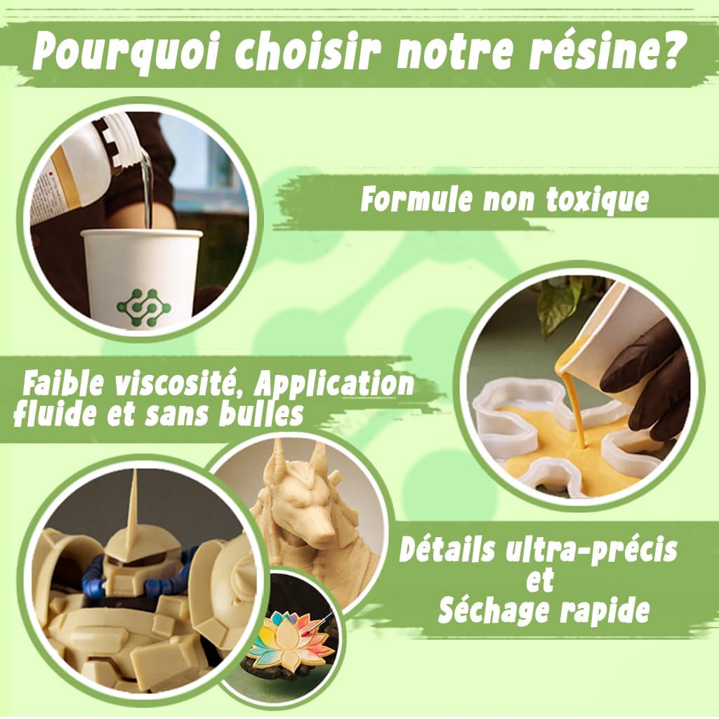 Resin Pro Polyform Résine de polyuréthane de coulée hautement fluide, Convient pour la fabrication de modèles, le bricolage et la bijouterie, Prototypage rapide, Beige - 500 g