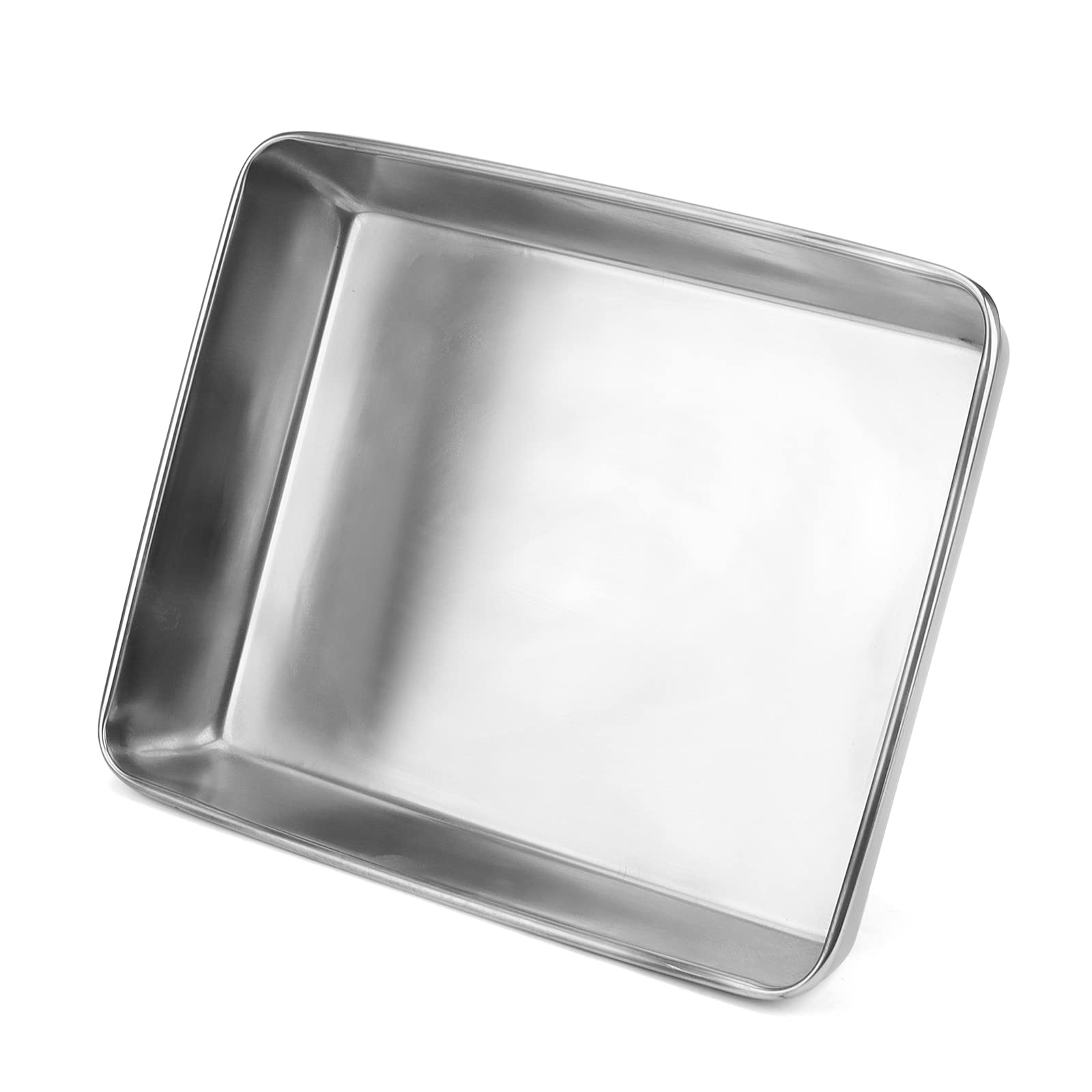 MUKCHAP Paquete de 2 bandejas rectangulares de acero inoxidable de 35 x 30 x 5,5 cm, bandejas para hornear galletas de 13,7 x 12 x 2,1 pulgadas
