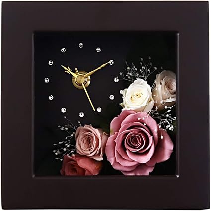 Amazon Co Jp プリザーブドフラワー 時計 花時計 プレゼント 花 掛け時計 おしゃれ 木製 かわいい 北欧 カラフル 壁掛け 置時計 置き時計 お祝い 刻印 名入れ ギフト アレンジメント ピンク 誕生日 ブラウン ノスタルジックピンク ホーム キッチン