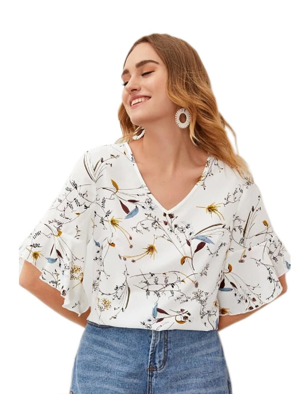 GRECIILOOKS Oversized Shirt for Women – Korean Casual Short Sleeve Loose Fit Top | Plus Size Summer Wear for Girls & Women