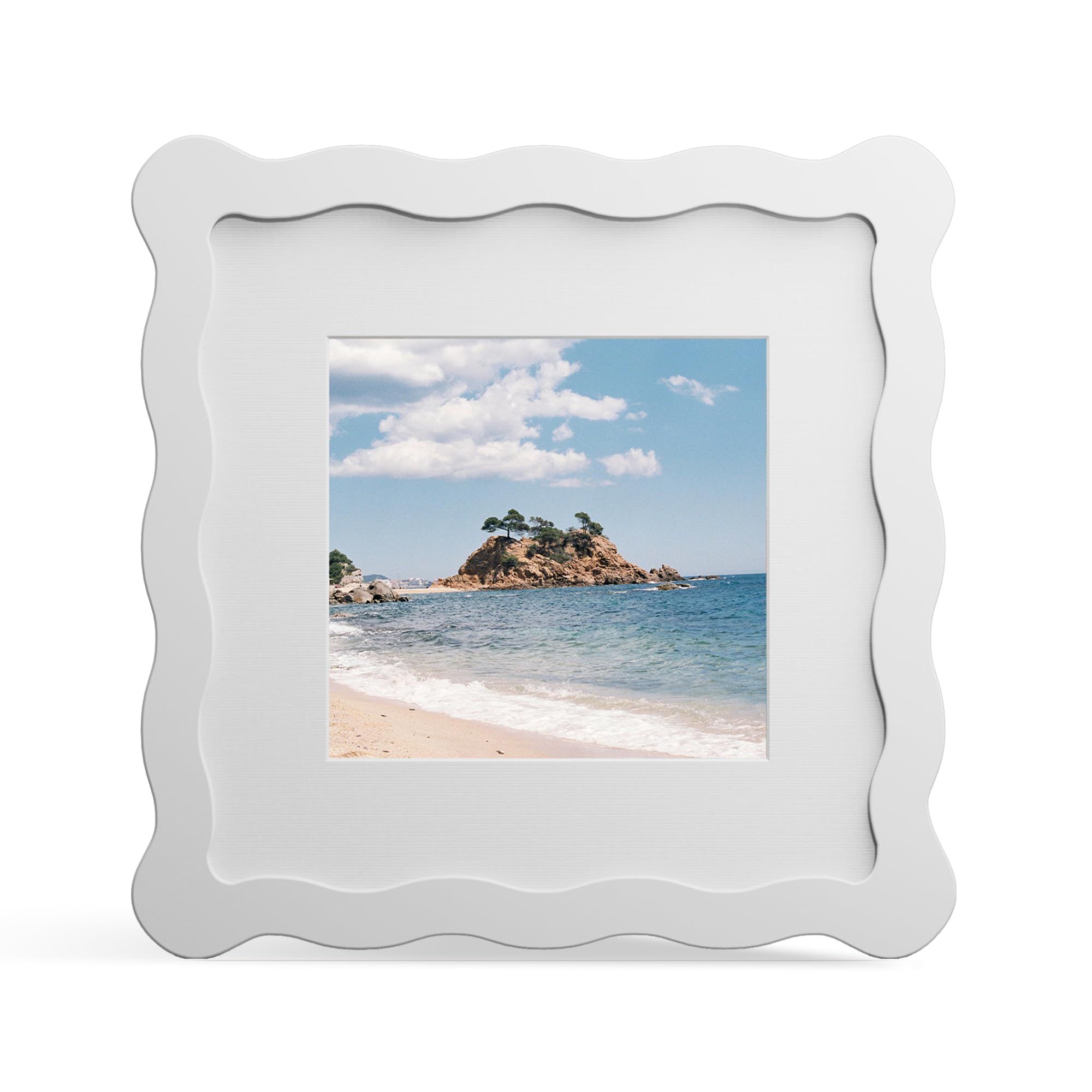 Photo 1 of THKRLOF 6x6 Picture Frame with Mat for 4x4, White