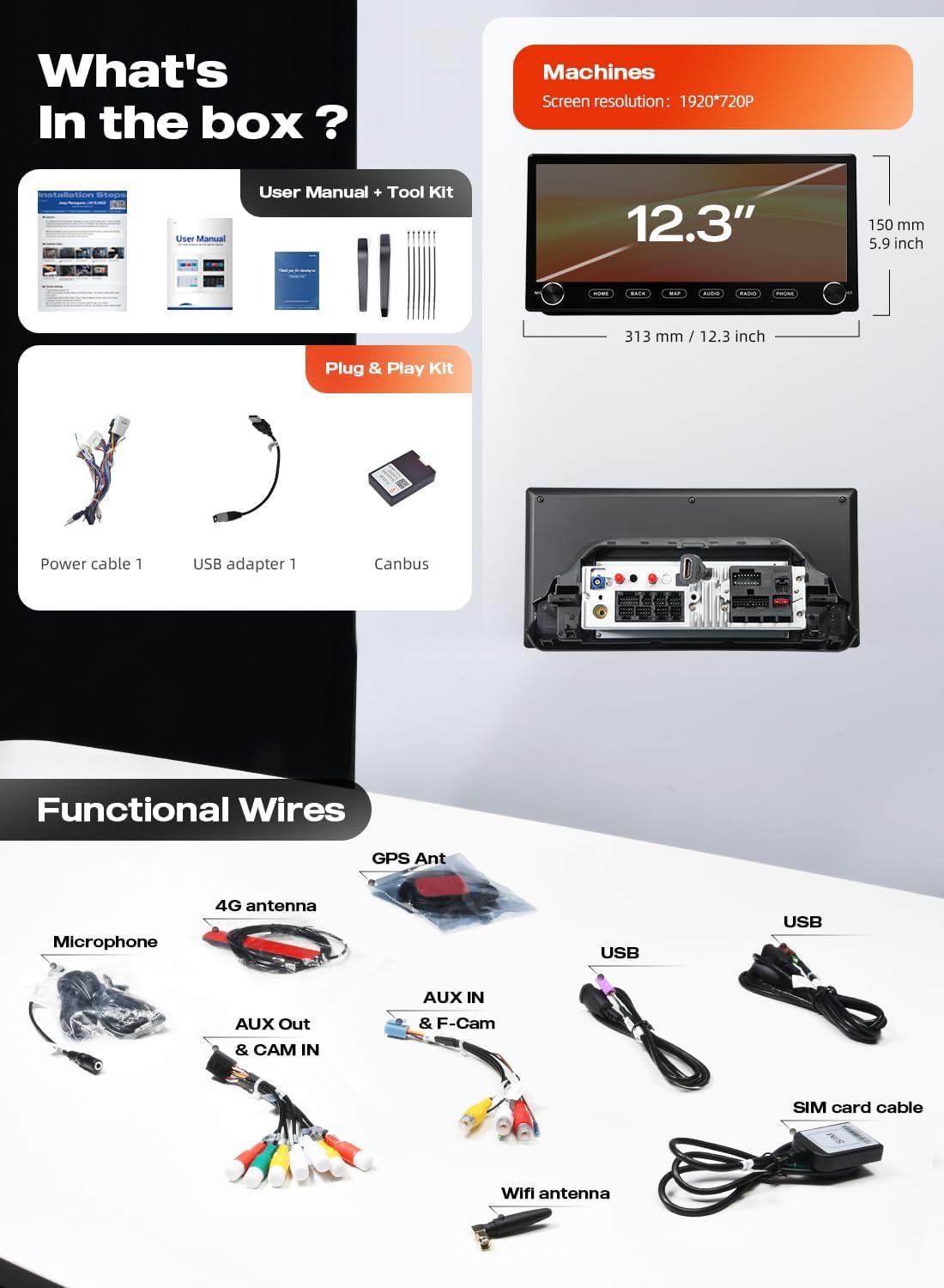 Dasaita 12.3" Car Stereo for Toyota RAV4 2019-2021, Wireless Apple CarPlay & Android Auto, Android 13, 6GB RAM, 64GB ROM, QLED Touchscreen, GPS Navigation