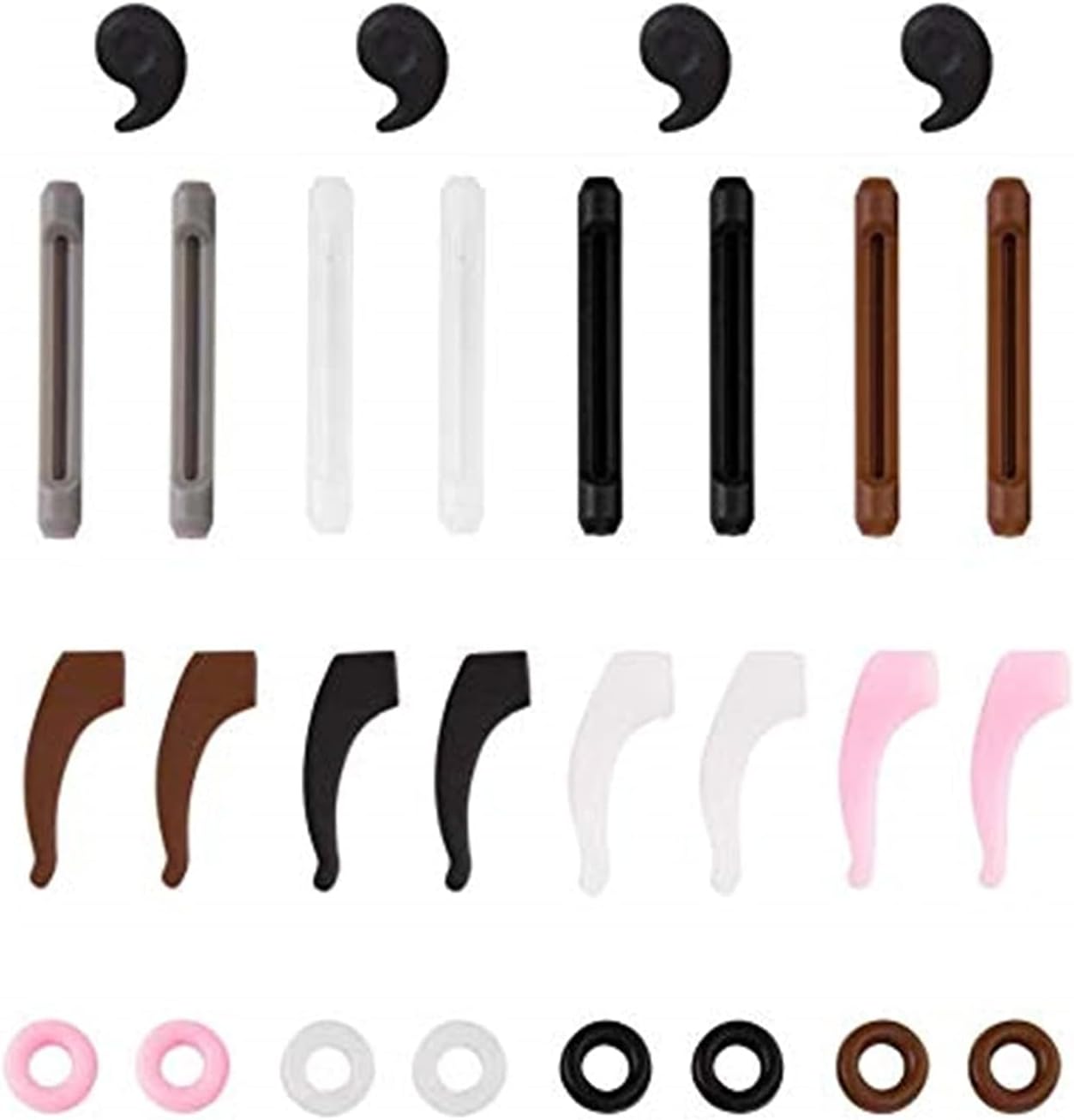 14 Pairs Eyeglass Retainer, Premium Silicone Anti-slip Eyeglass Holder, Multicolor Eyeglass Grips, Eyeglass Ear Hook, Round Eyeglass Retainers