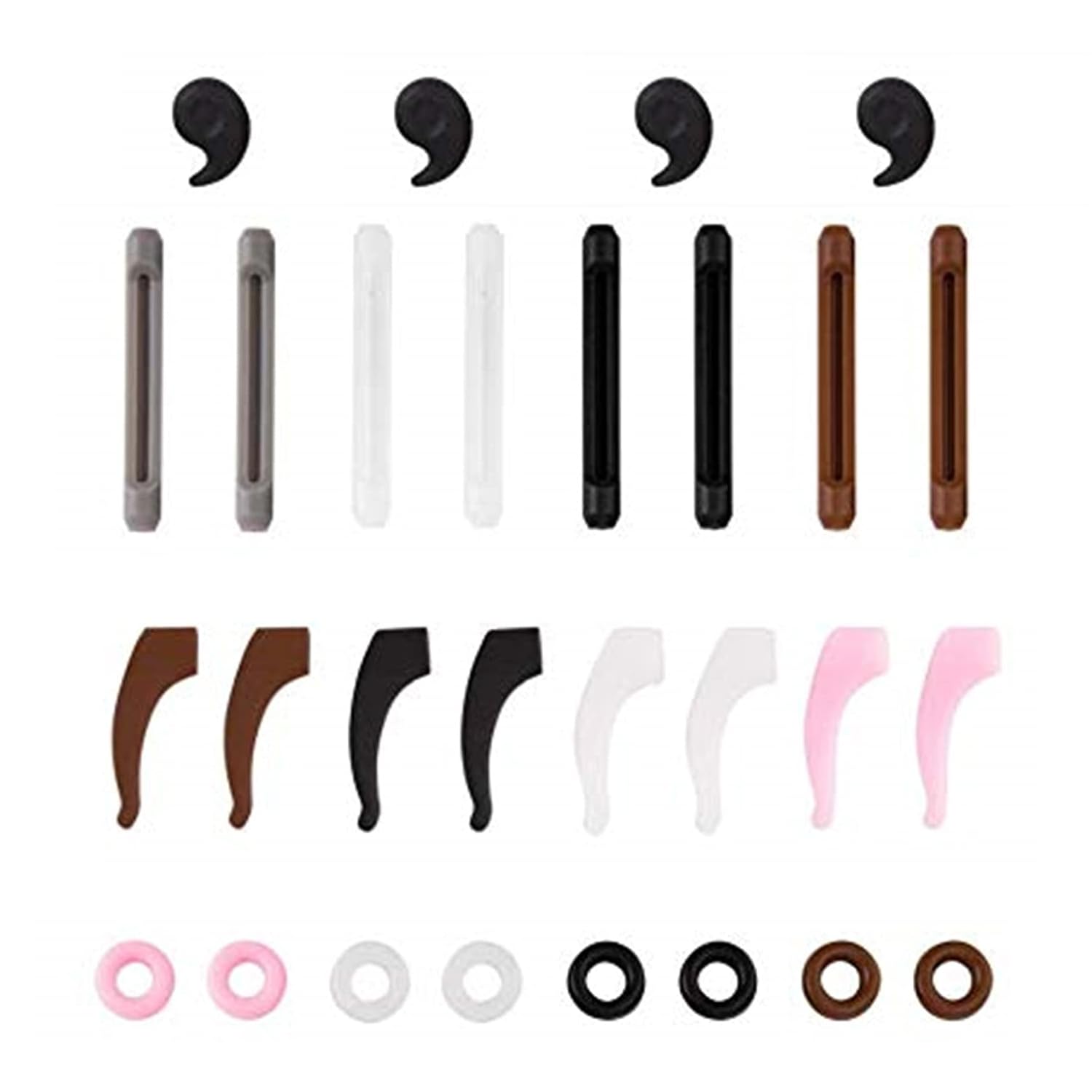 14 Pairs Eyeglass Retainer, Premium Silicone Anti-slip Eyeglass Holder, Multicolor Eyeglass Grips, Eyeglass Ear Hook, Round Eyeglass Retainers