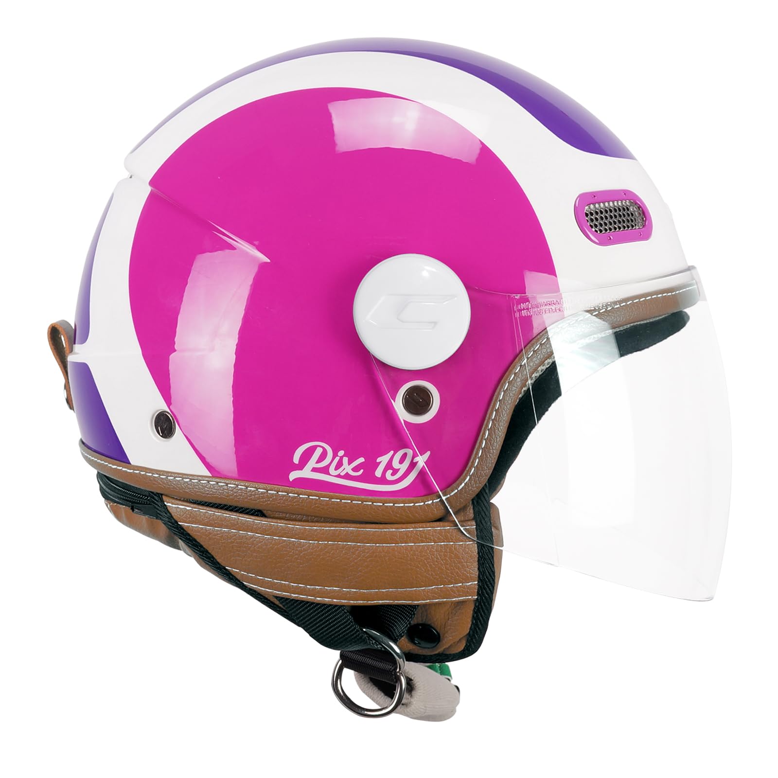CGM Casco Abierto 191G Pix Sprint Violeta Fucsia neón Largo, XS (54 cm)