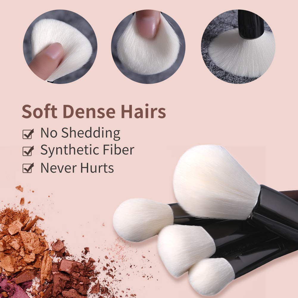 Makeup Brushes Set Professional High Quality With Wooden Handles-Synthetic Cute Foundation Brush-Eyeshadow &Eyeliner brush-Blush Powder- Cosmetic Brushes for Makeup(15 PCs + Makeup Brushes Case)