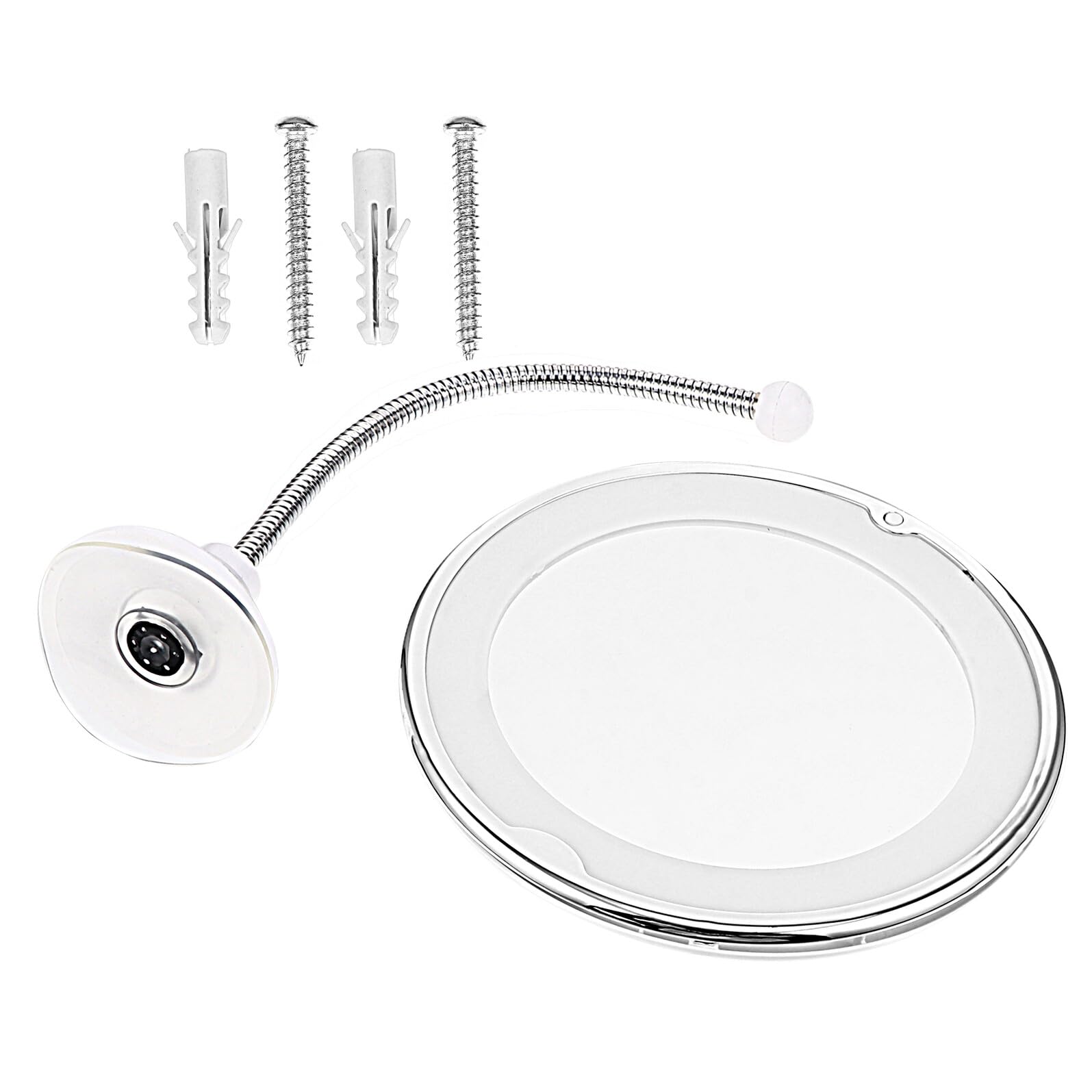 TEHAUX Specchio Trucco LED con Ventosa, Ingrandimento 10x, Bianco