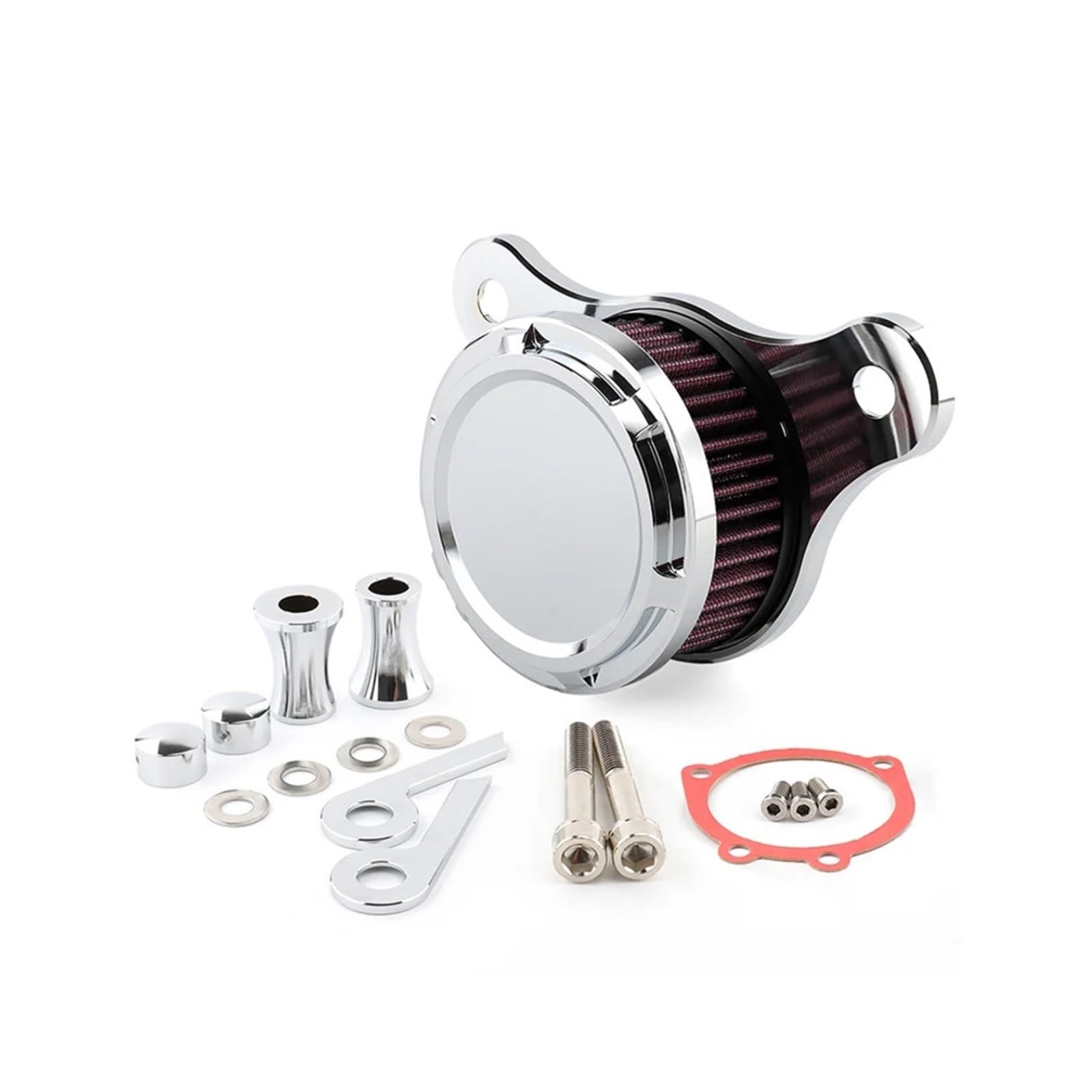 Kompatybilność z Pit Bike crossowym‌ Filtr powietrza w motocyklu filtr wlotowy pasuje do Harley Touring Road King Electra przemieszczanie się po ulicy Dyna FXR 93-17 Softail(Chrome-red)