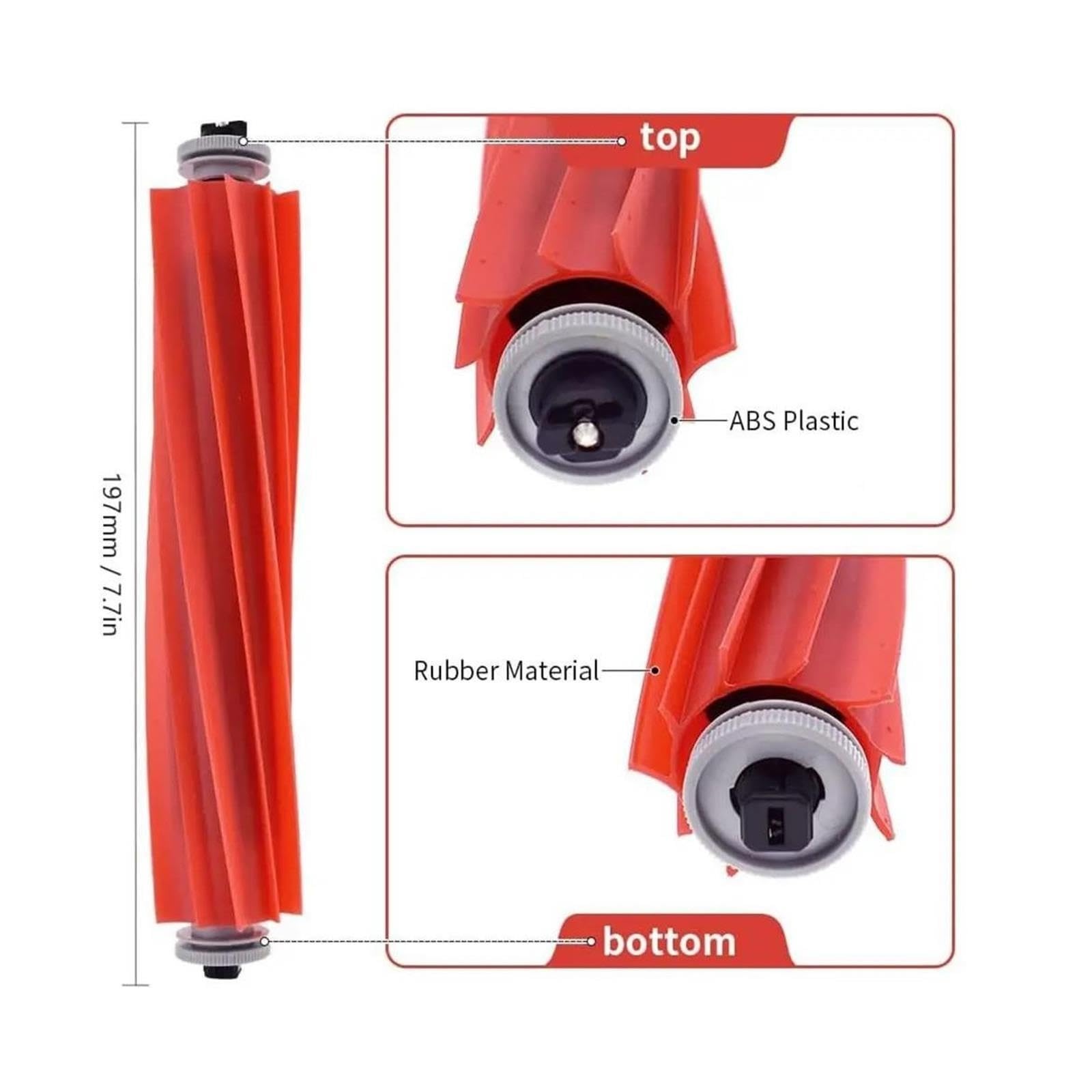 Cepillo Principal De Goma, Compatible Con Roborock S7 S7+ S7 MaxV S7 MaxV Plus Ultra Q7 Q7+ Q7 Max Q7 Max+ Robot Aspirador(4 pack)