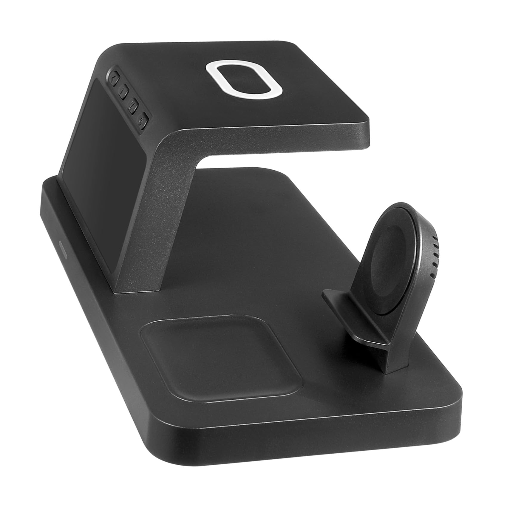 TEHAUX Station de Charge sans Fil avec Horloge Numérique LED Support de Charge Rapide pour Téléphone et Montres Connectées