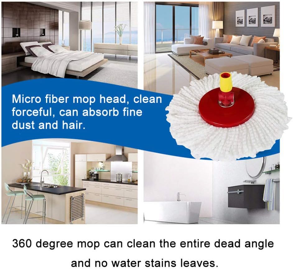 6 Pack Microfiber Spin Mop Replacement Head Refill for 360 Spin Mop - Round Shape Standard Universal Size Replacement Mop Head for Spin Mop Systems : Health & Household