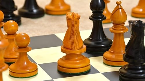 Miniatura 7 de CHESSBAZAAR Reproducido 1904 Cambridge Springs International Congress Tournament Piezas de ajedrez en boj envejecido - 4" King