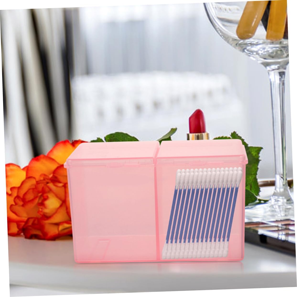 STOBAZA 10pcs Cotton Pad Storage Container Capacity Organizer Box for Desktop Lidded Cotton Pad Holder Lid for Beauty Products