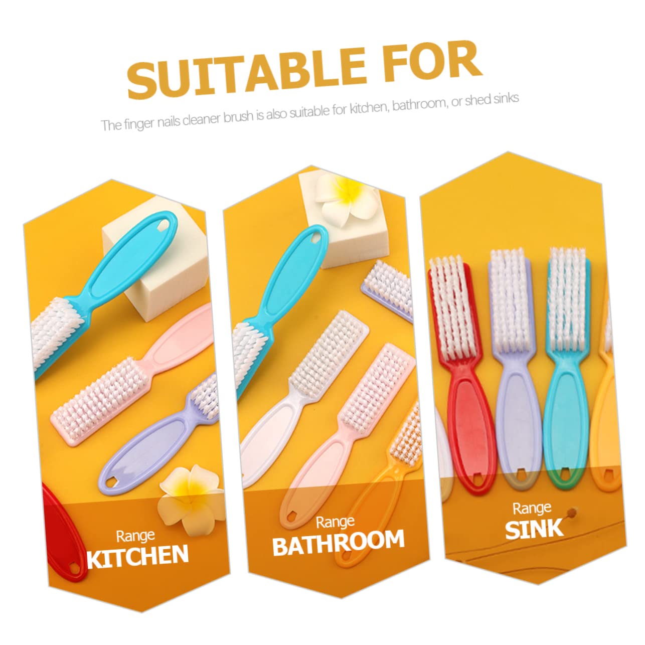 PLAFOPE Spazzola per Unghie 24 Pezzi in Plastico Pp, Pratica da Usare e Delicata sulla Pelle, per Manicure e Uso in Viaggio Colore Casuale